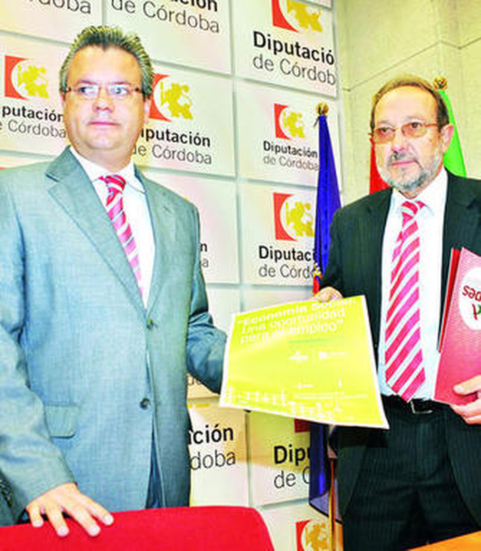 Morales y Peláez presentaron ayer el congreso en la Diputación.