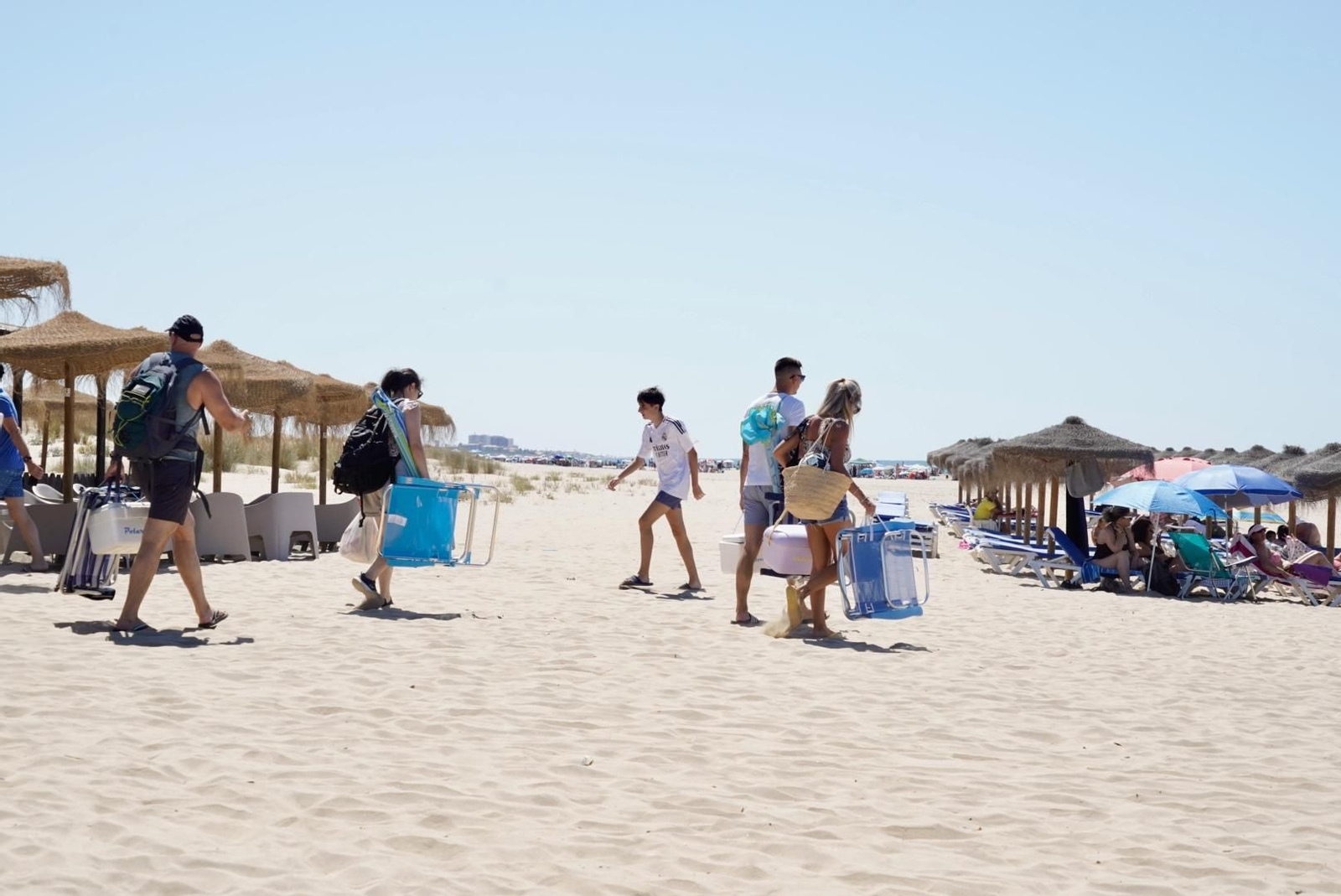La mañana del sábado en la nueva playa de El Portil