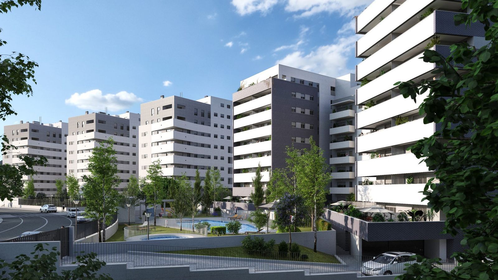 Recreación de una promoción de viviendas de Metrovacesa en Dos Hermanas.