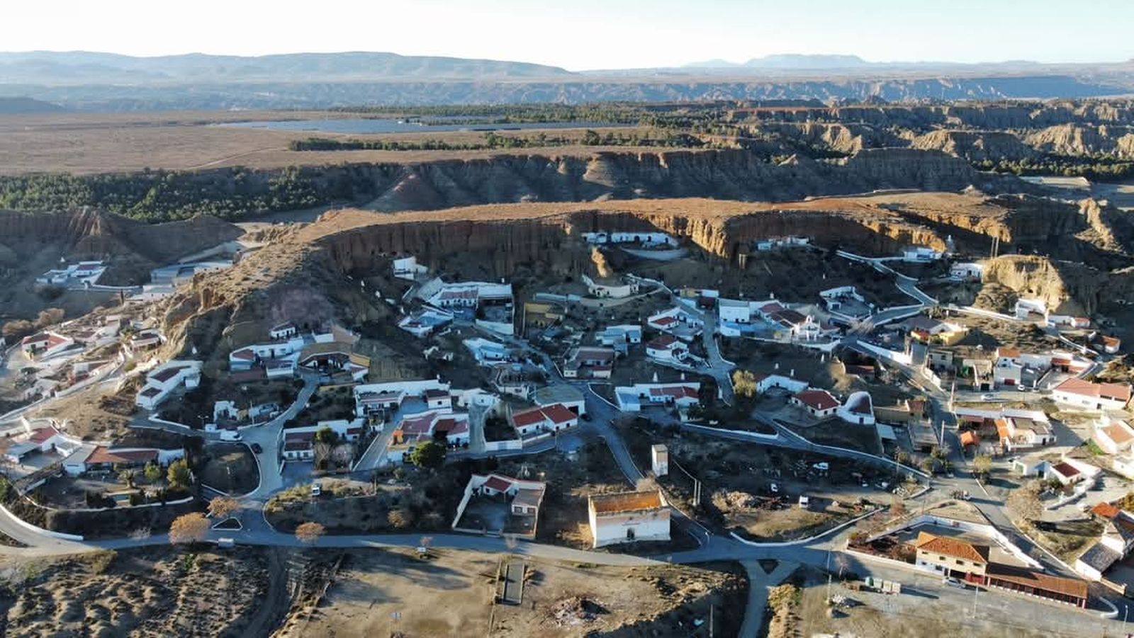 Imagen del icónico barrio de Guadix, desde el cielo.