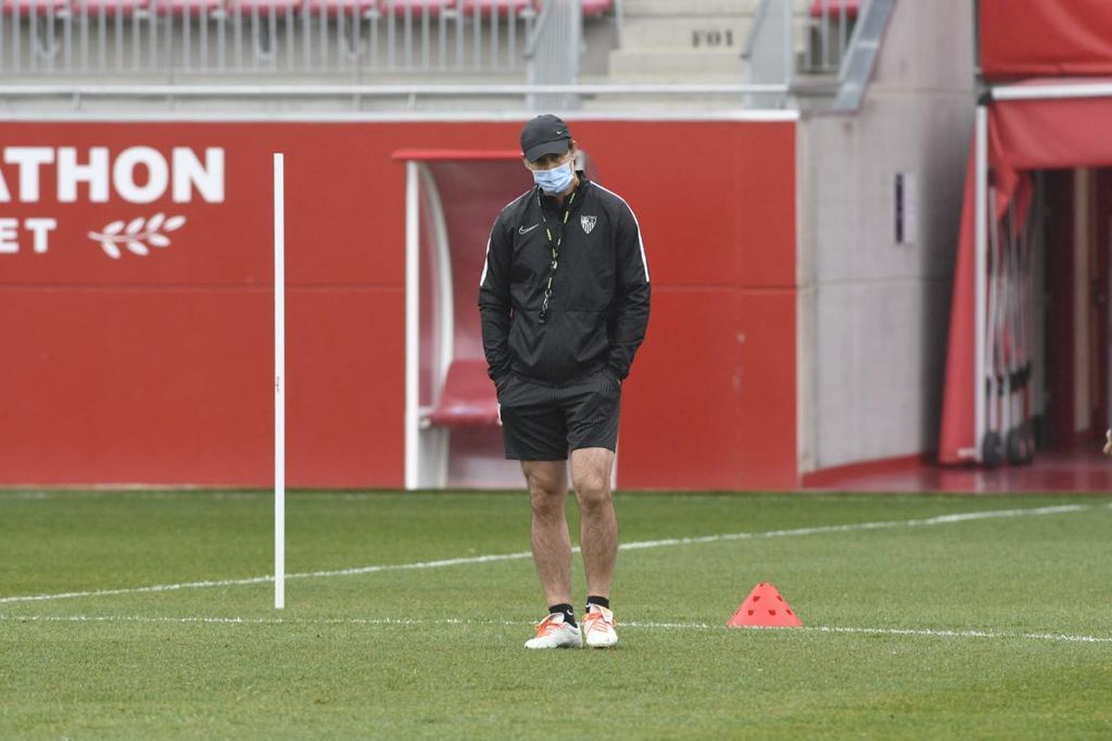 Julen Lopetegui, en la sesión de esta mañana en la ciudad deportiva.