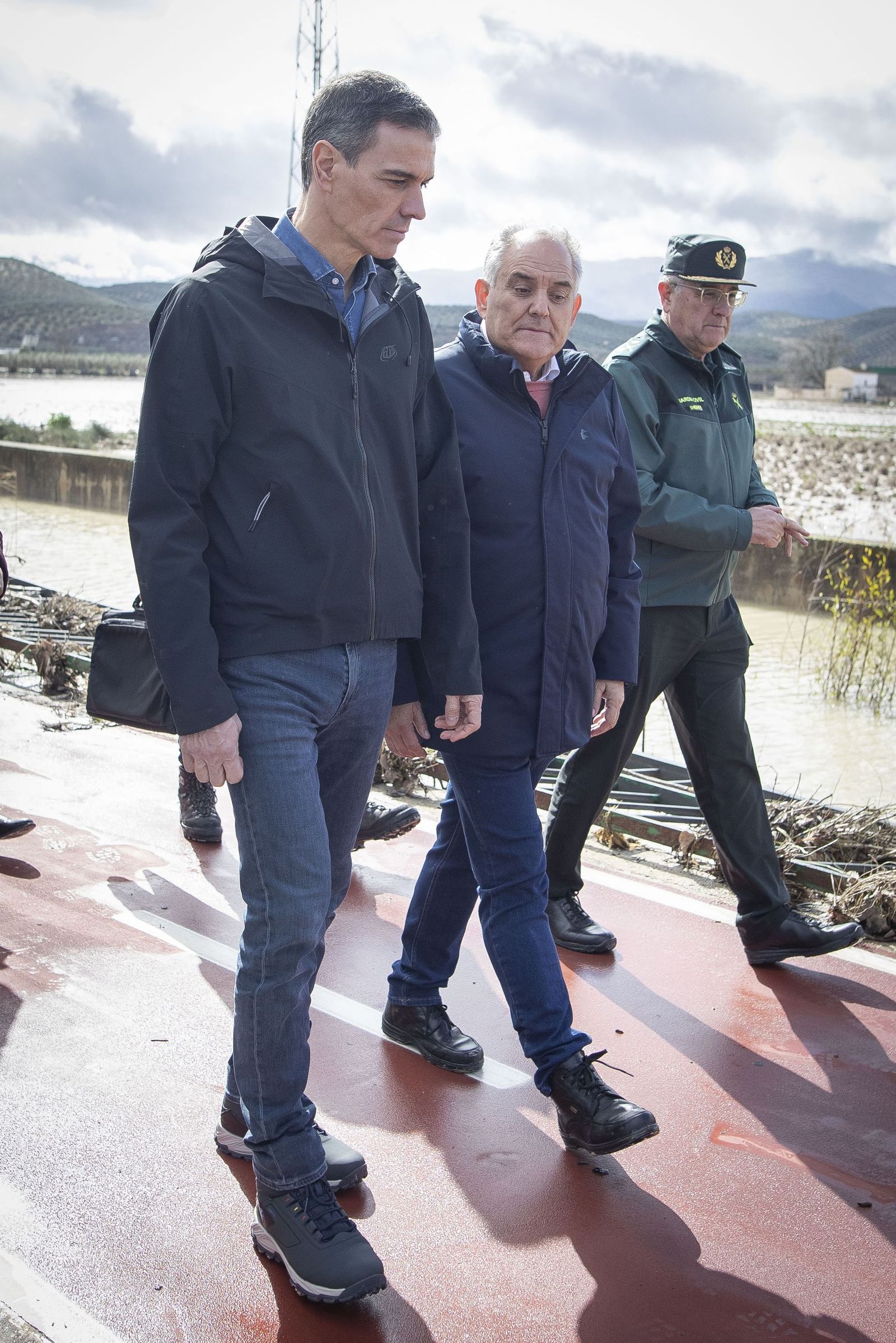 Fotos: Pedro Sánchez visita Huétor Tájar para comprobar los daños de la borrasca Leonardo