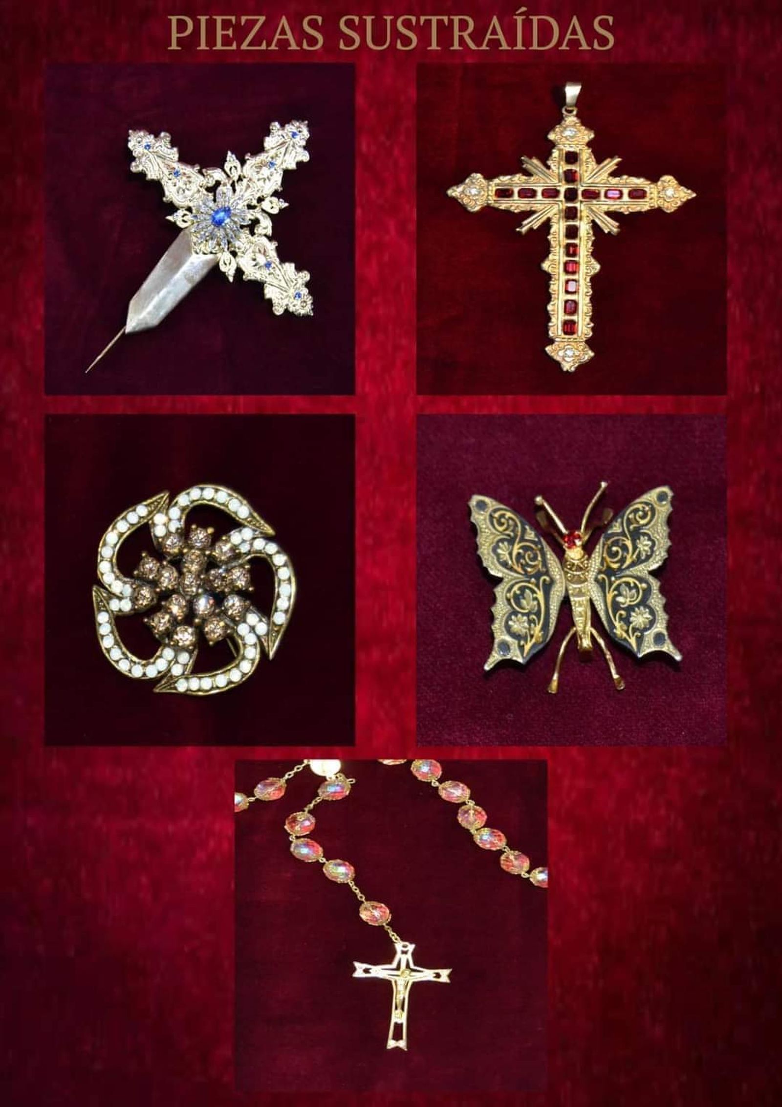 Joyas robadas a la Virgen.