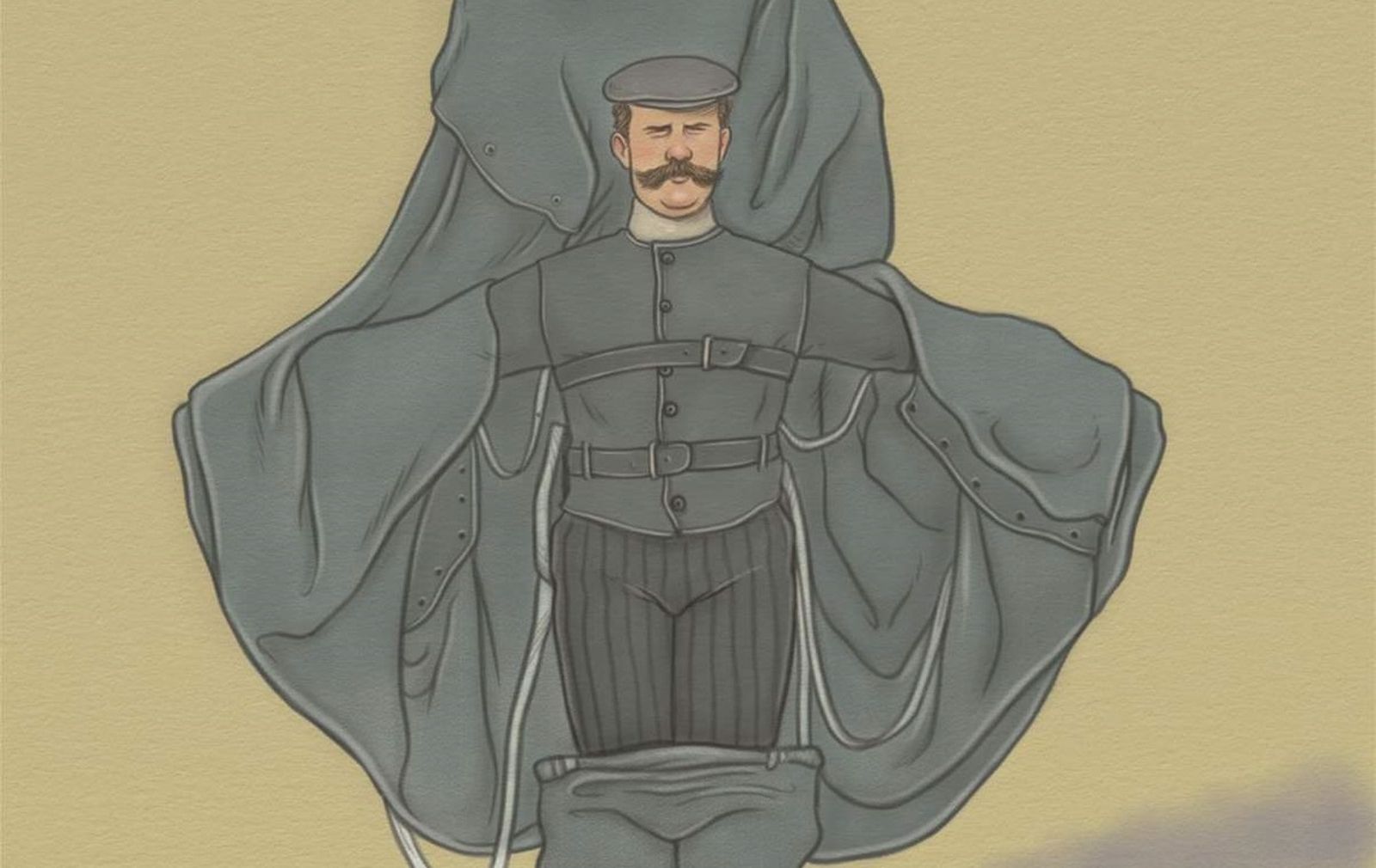 Ilustración que David Sánchez hace del caso de Franz Reichelt en 'Los fracasados de la aventura'.