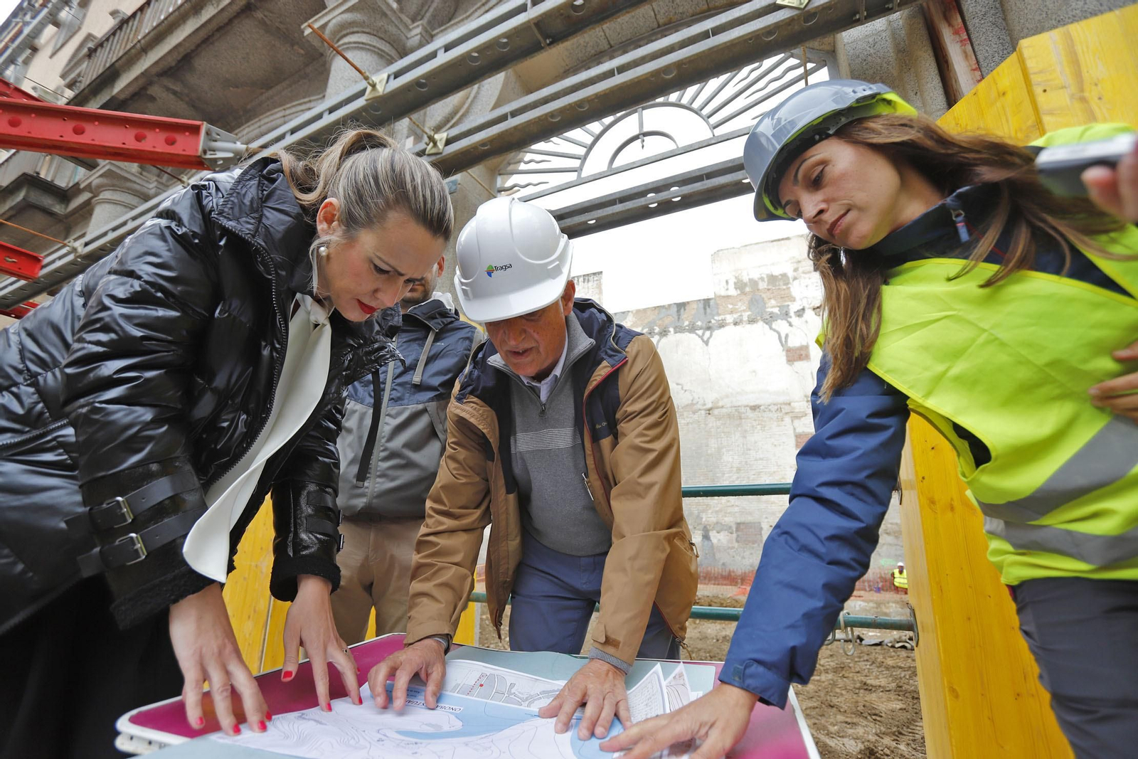 Imágenes de los restos arqueológicos hallados en el solar del antiguo edificio de Hacienda
