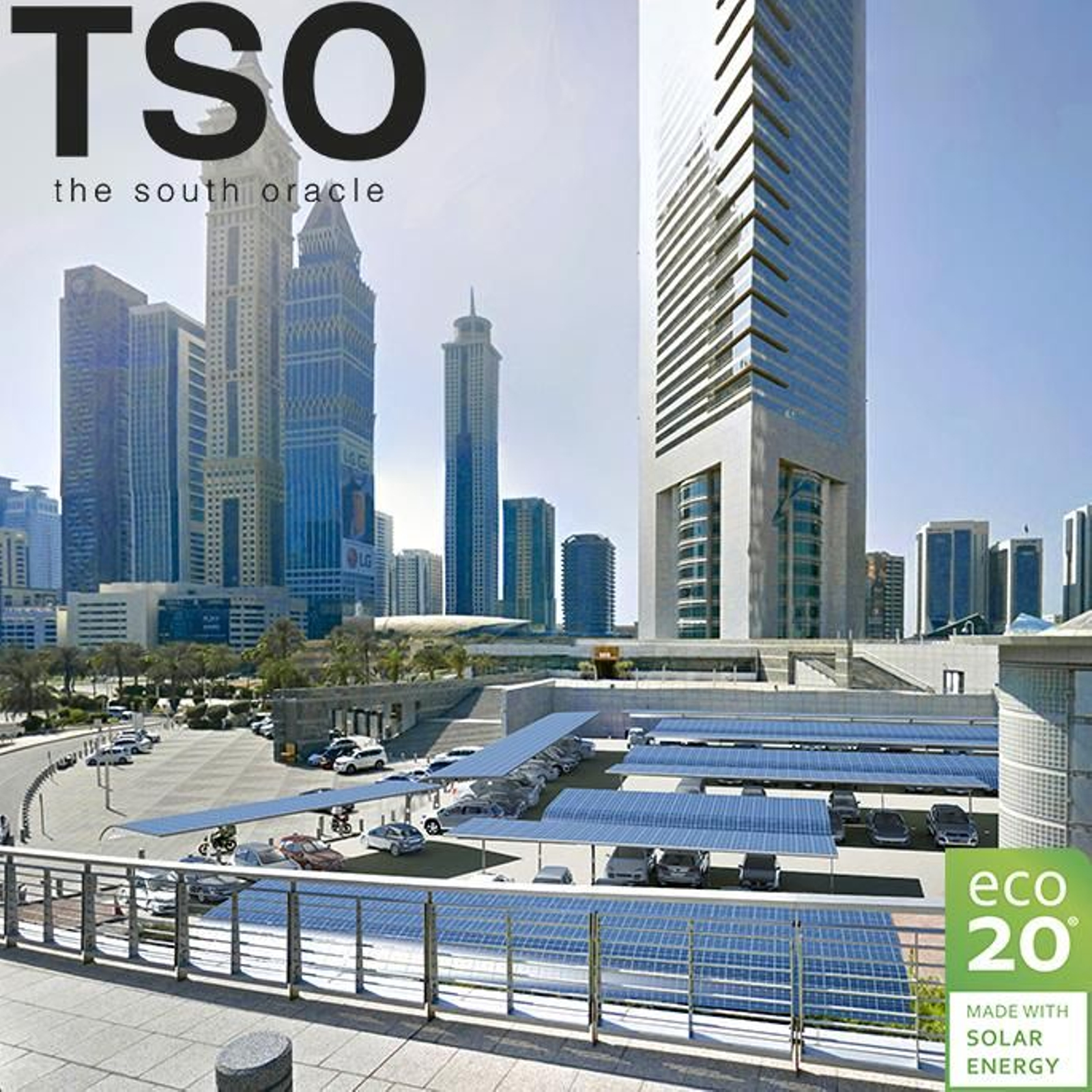 Recreación de cómo será la planta solar de las Emirates Towers.