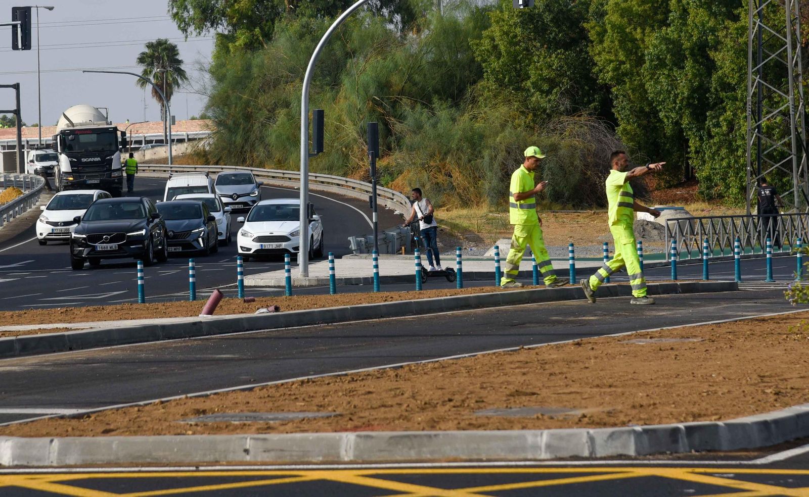 Fotografías de las obras en Sevilla Este por el tranvibús