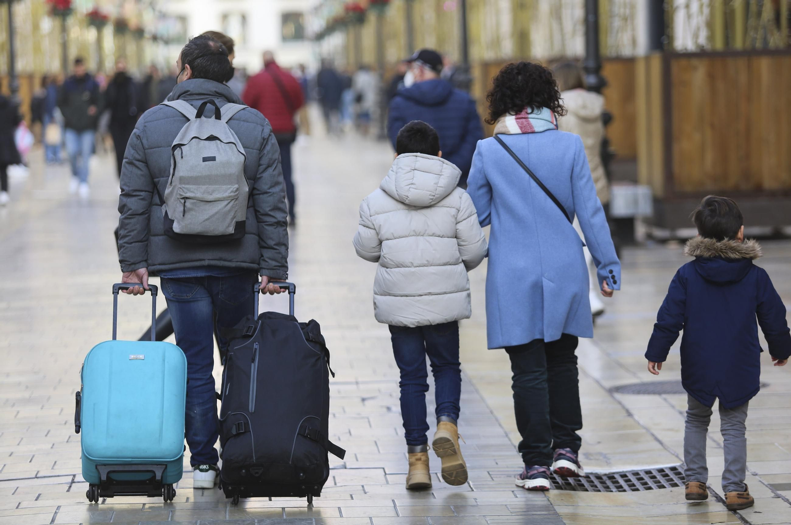 Turistas en Málaga. Turistas en Málaga.