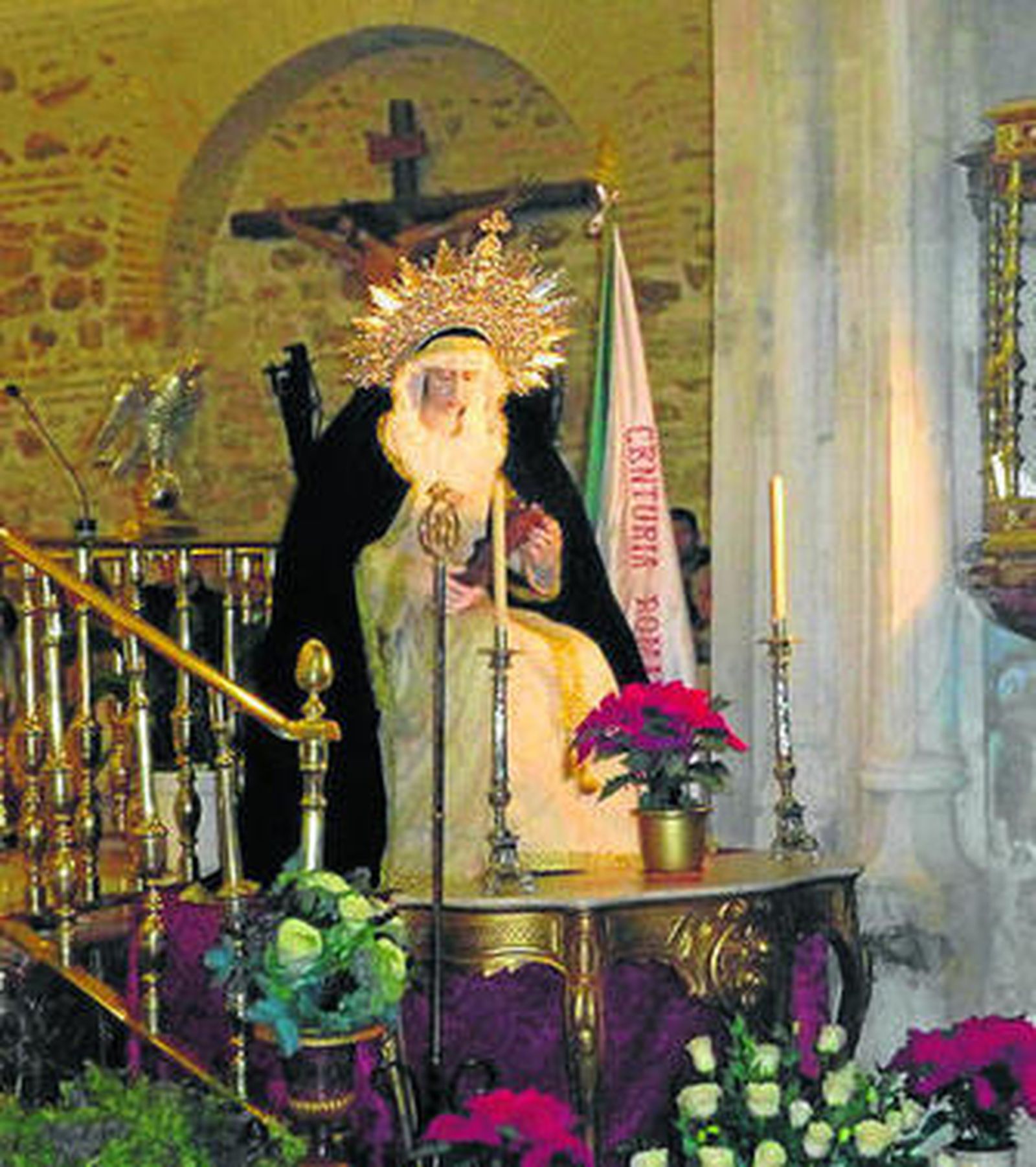 La Virgen de las Angustias, ayer en templo de San Bartolomé.