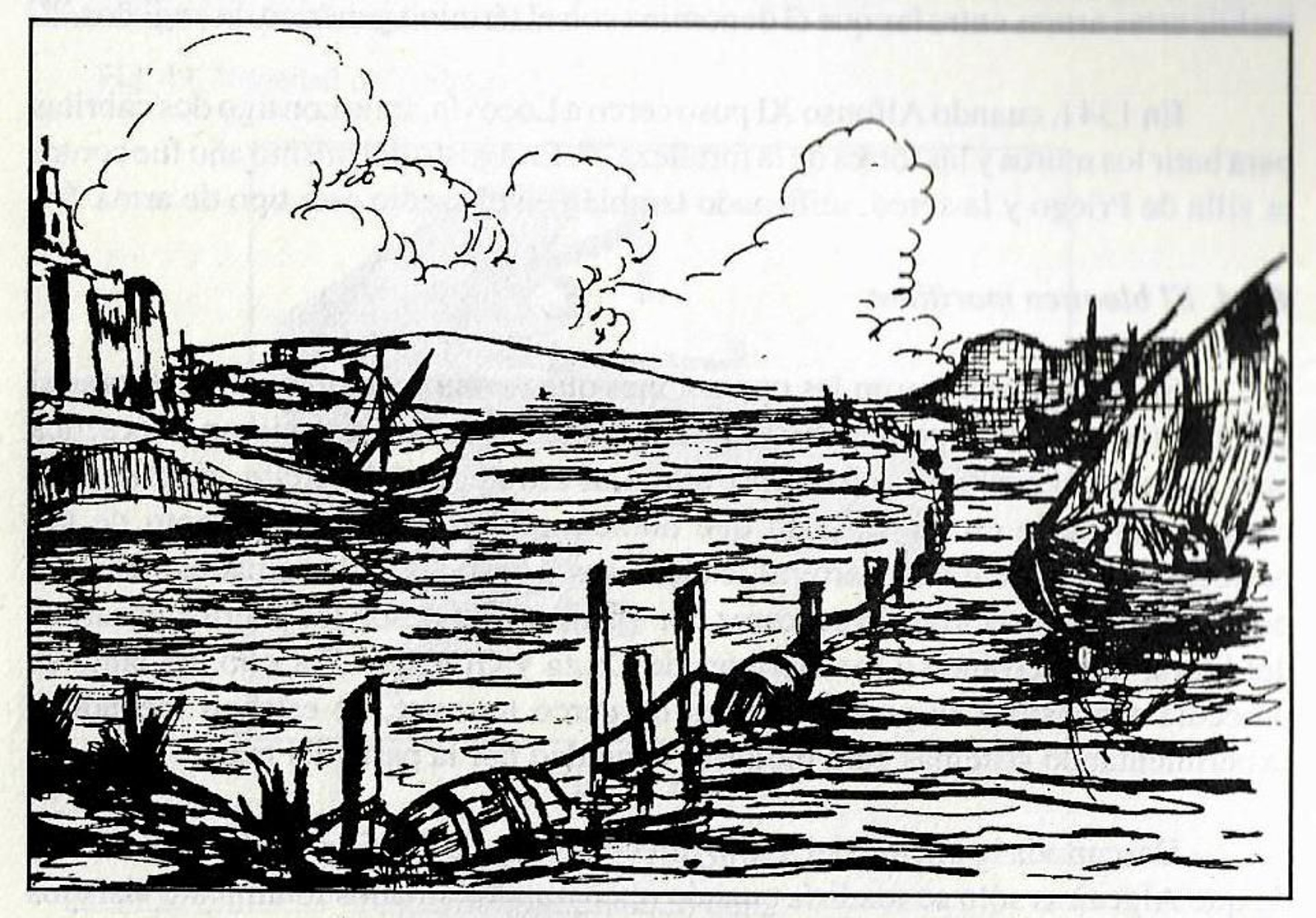 Interpretación de la barrera de toneles y mástiles con que se bloqueó el puerto de Algeciras entre 1343 y febrero de 1344.