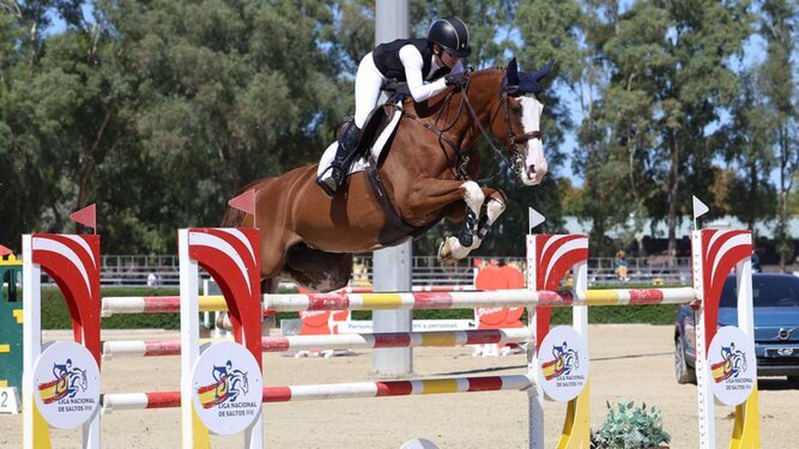 Teresa Blázquez salta uno de los obstáculos con 'Nasa de Toxandria'.