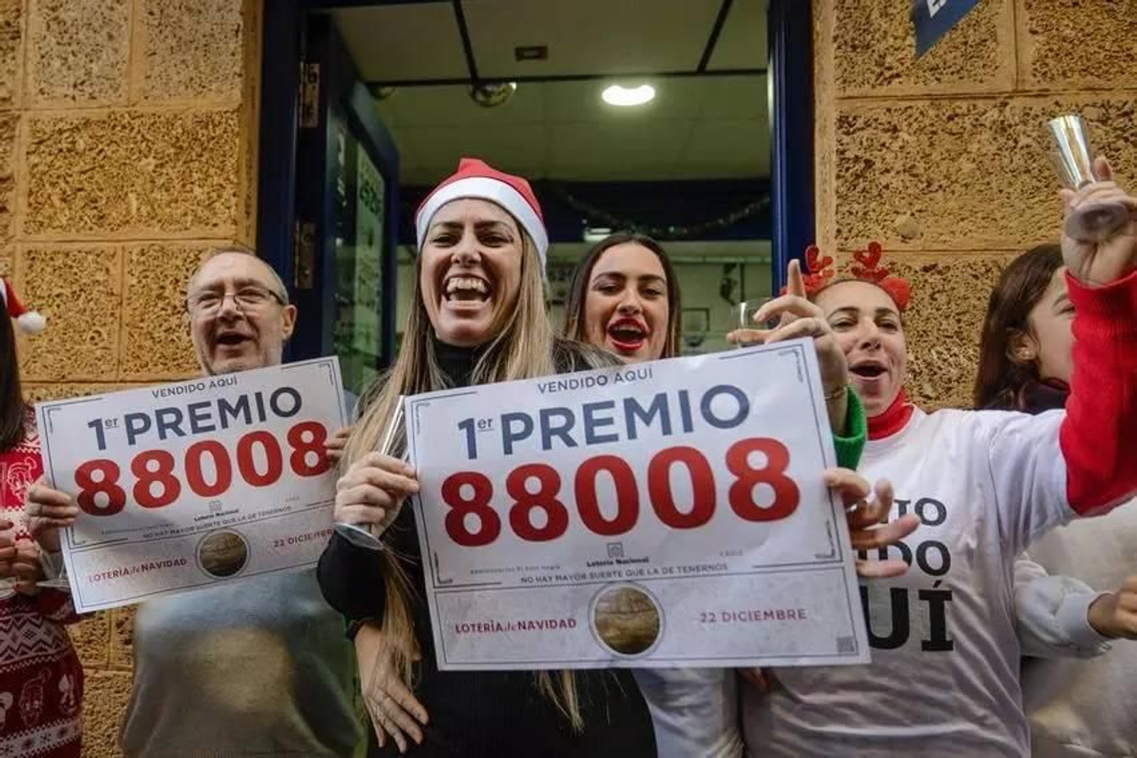 Celebración de El  Gordo de 2023 en Cádiz