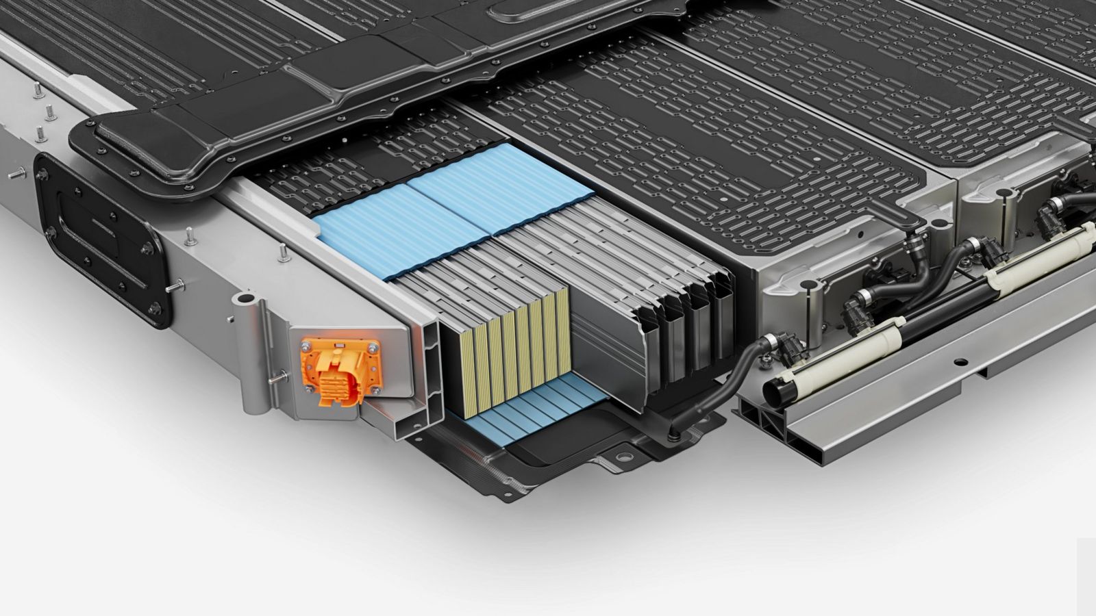 Porsche utiliza en el Cayenne una batería de iones de litio con seis módulos intercambiables y 192 grandes celdas tipo bolsa producidas por un suministrador externo. Estas tienen un ánodo de grafito-silicio y un cátodo de níquel-manganeso-cobalto-aluminio (NMCA).