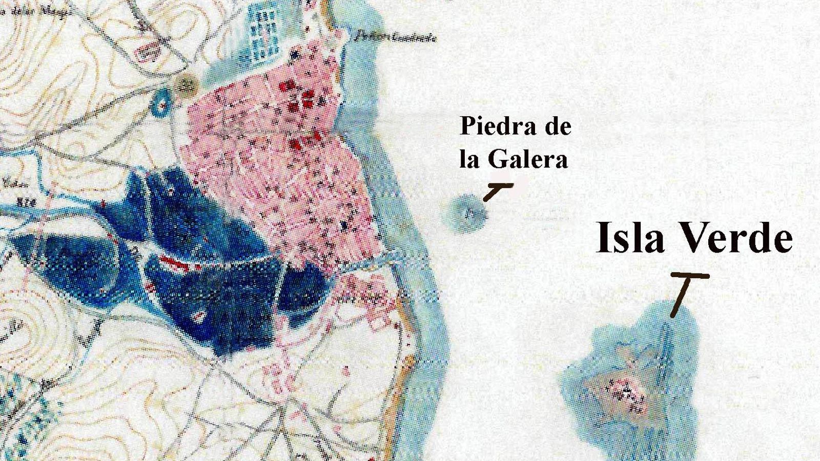 Plano levantado por los Ingenieros Militares en el año 1856. Véase la inexistencia de obras de abrigo en torno a la zona portuaria. Plano levantado por los Ingenieros Militares en el año 1856. Véase la inexistencia de obras de abrigo en torno a la zona portuaria.
