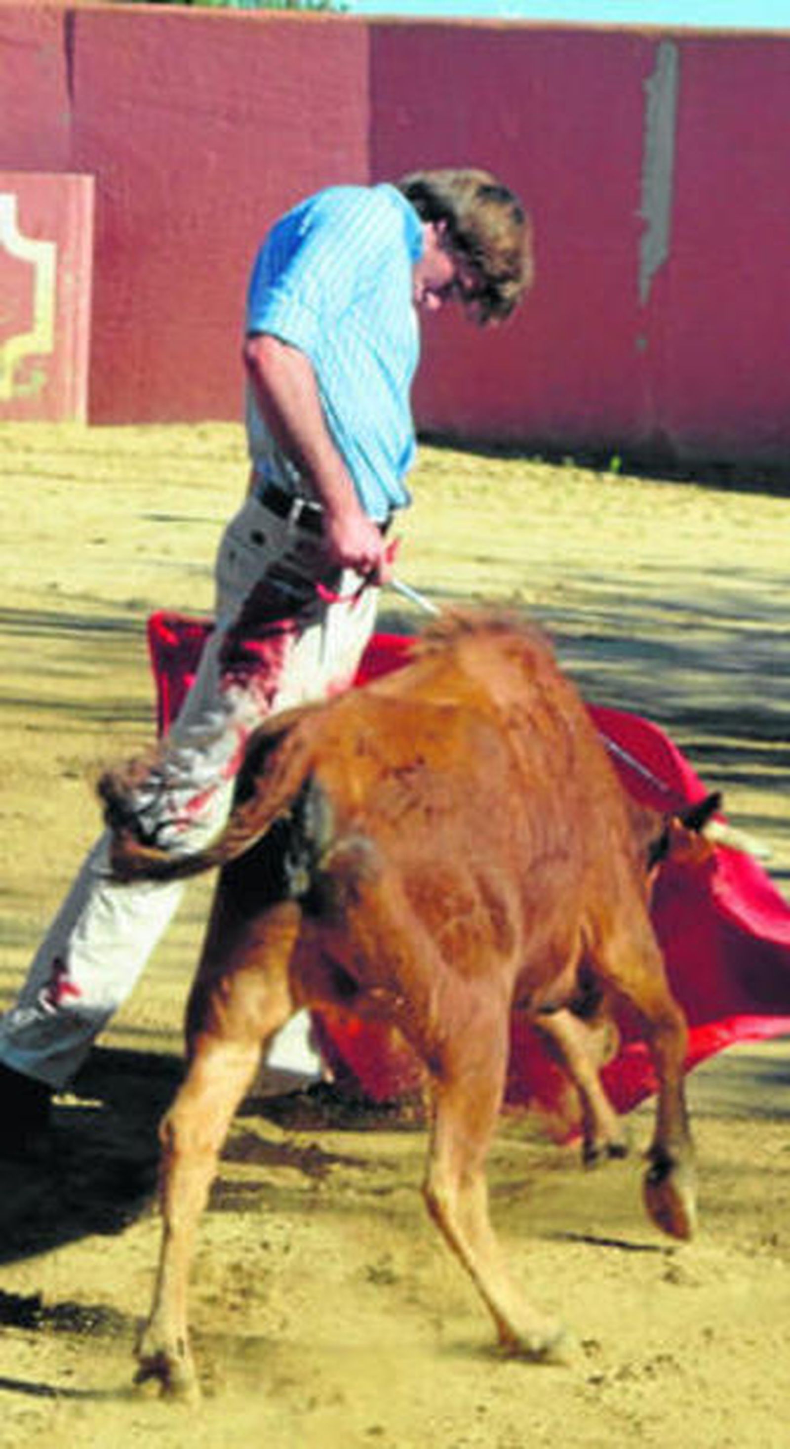 Alejandro Morilla, el pasado domingo, tentando en la ganadería de los Lavi.