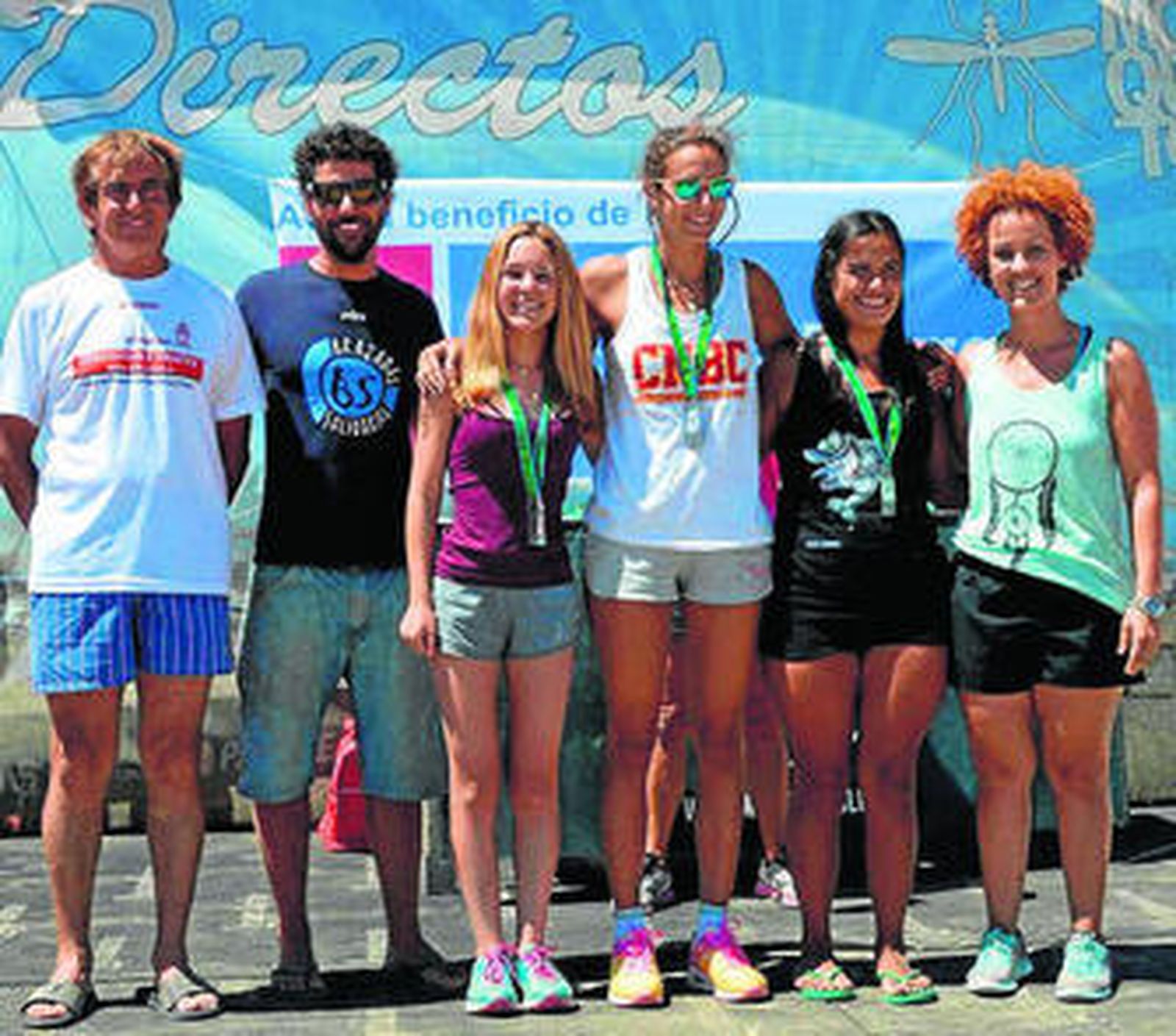 Uno de los podios de la prueba celebrada ayer en Punta Umbría.