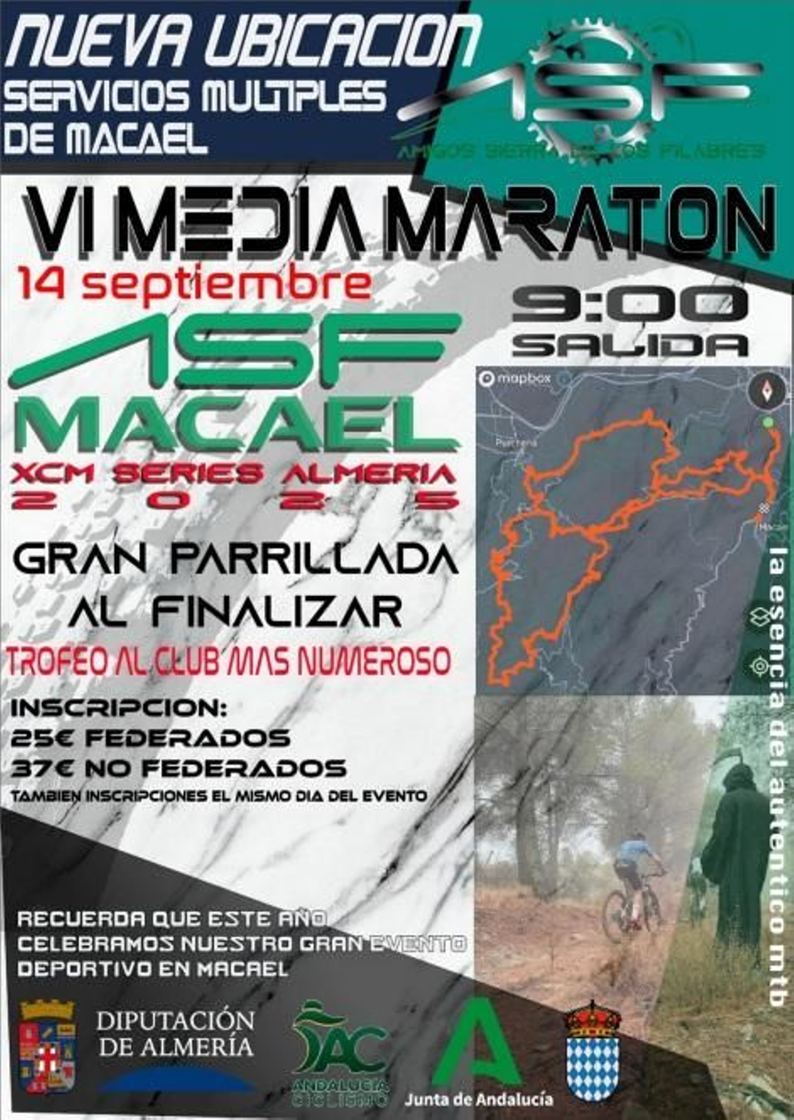 Cartel de la VI Media Maratón Amigos Sierra de los Filabres’ que tendrá lugar en la localidad almeriense de Macael.