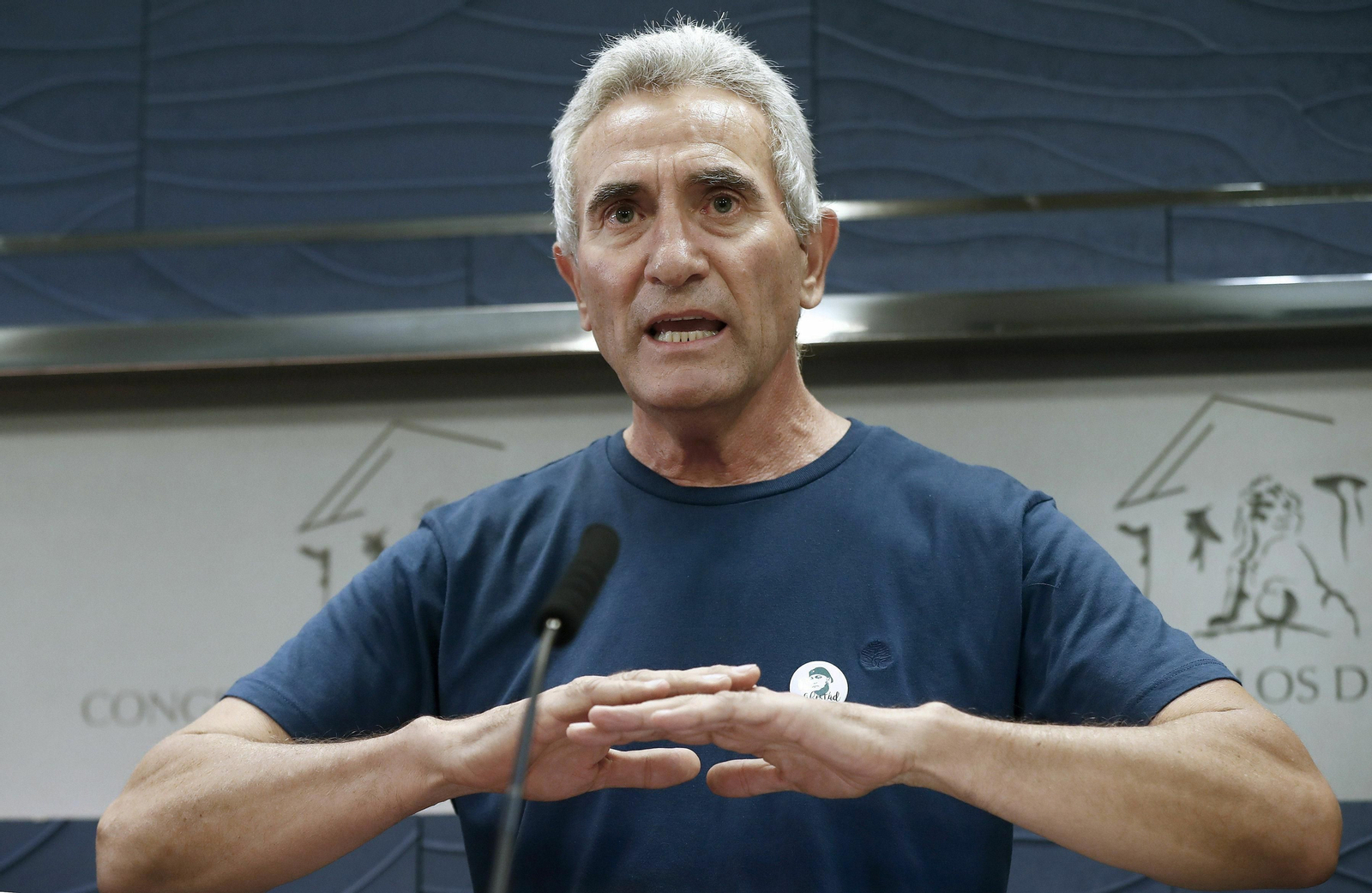 Diego Cañamero, fotografiado en el Congreso, donde es  diputado por Jaén en sustitución de Andrés Bódalo.