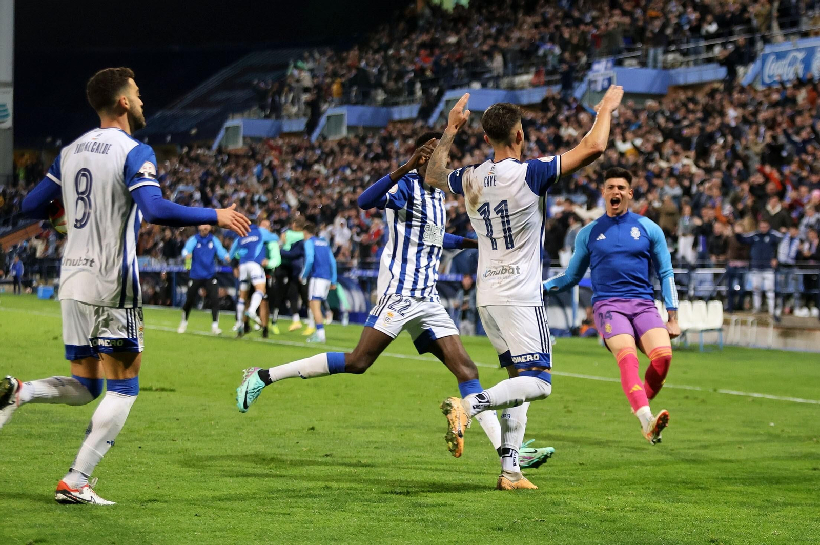 Caye Quintana celebra el gol contra el Córdoba.