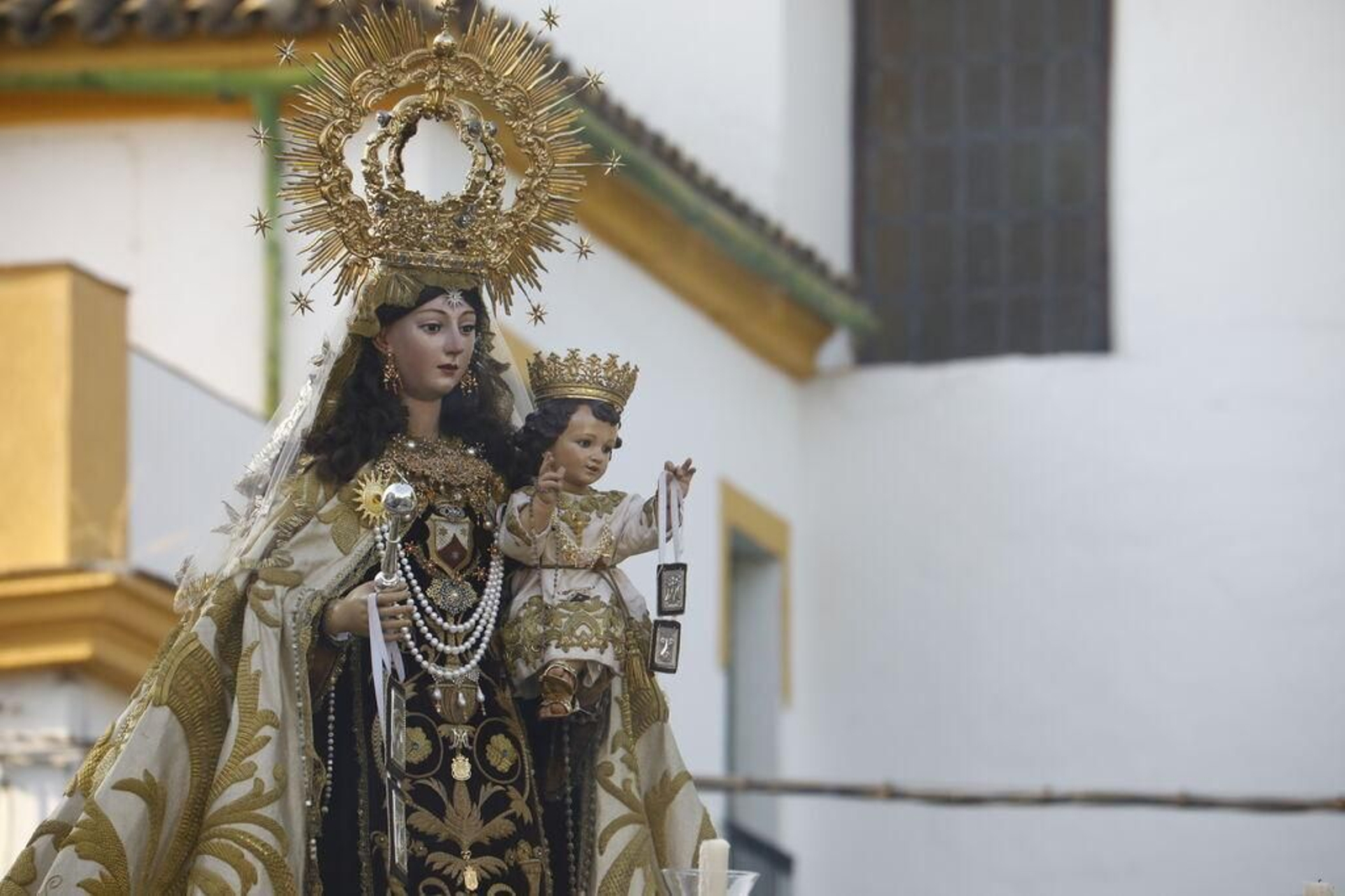La Virgen del Carmen de Puerta Nueva, durante su última salida procesional.