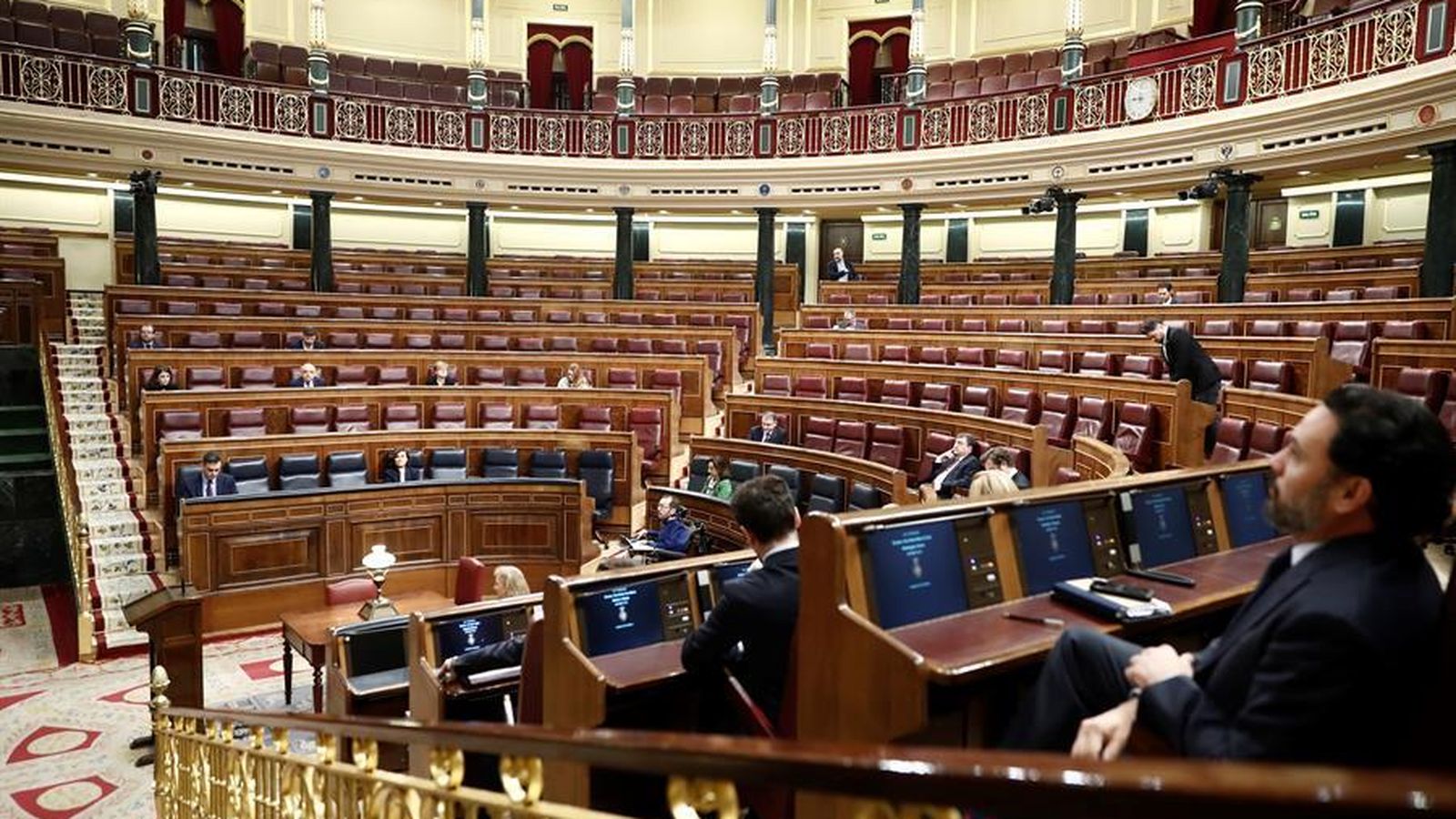 Aspecto del Congreso, con apenas una veintena de diputados.