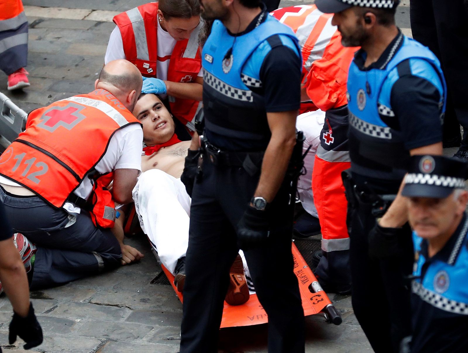 El séptimo encierro de los Sanfermines 2018, en imágenes