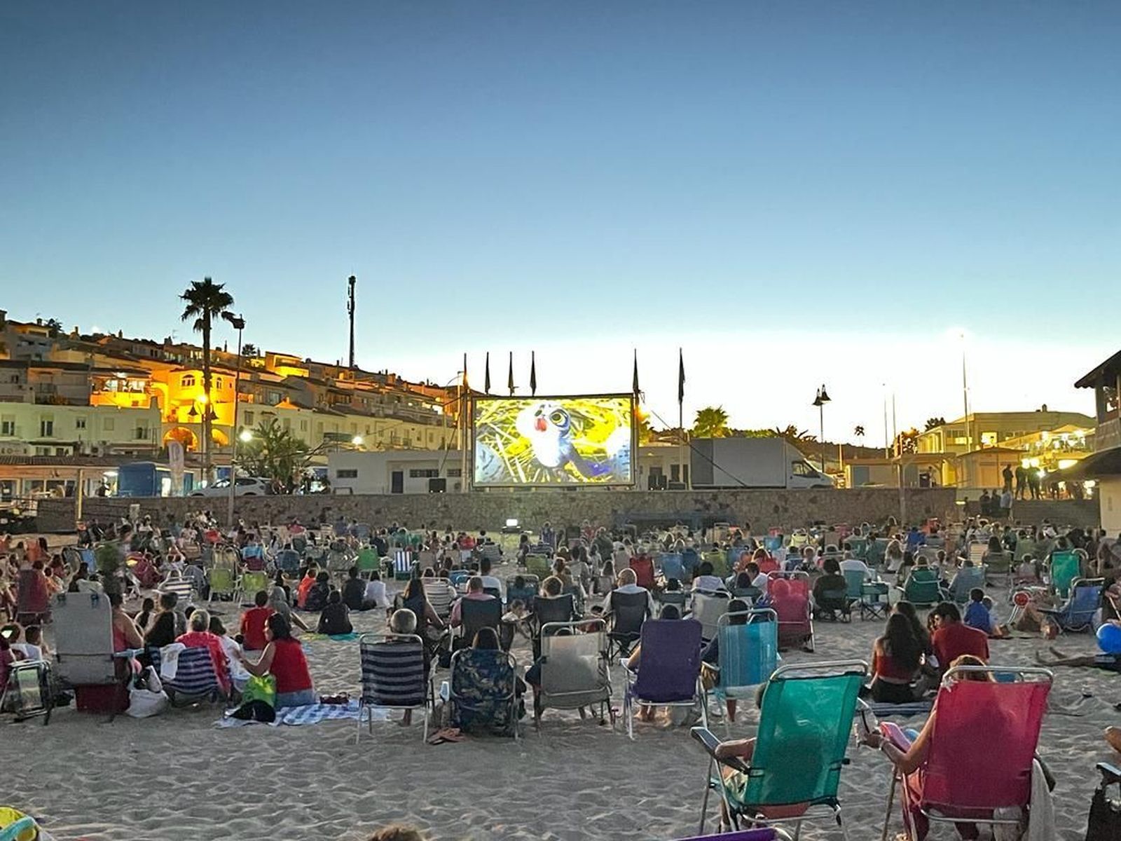 Cine de verano en la playa de Getares, en Algeciras.