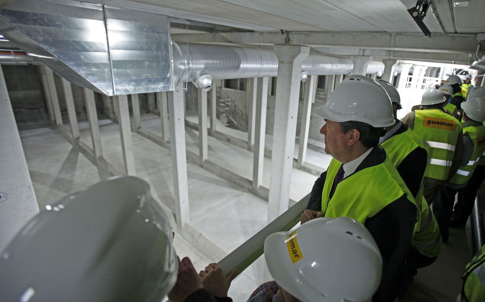 Las imágenes de la visita a las obras del tanque de tormentas de Kansas City
