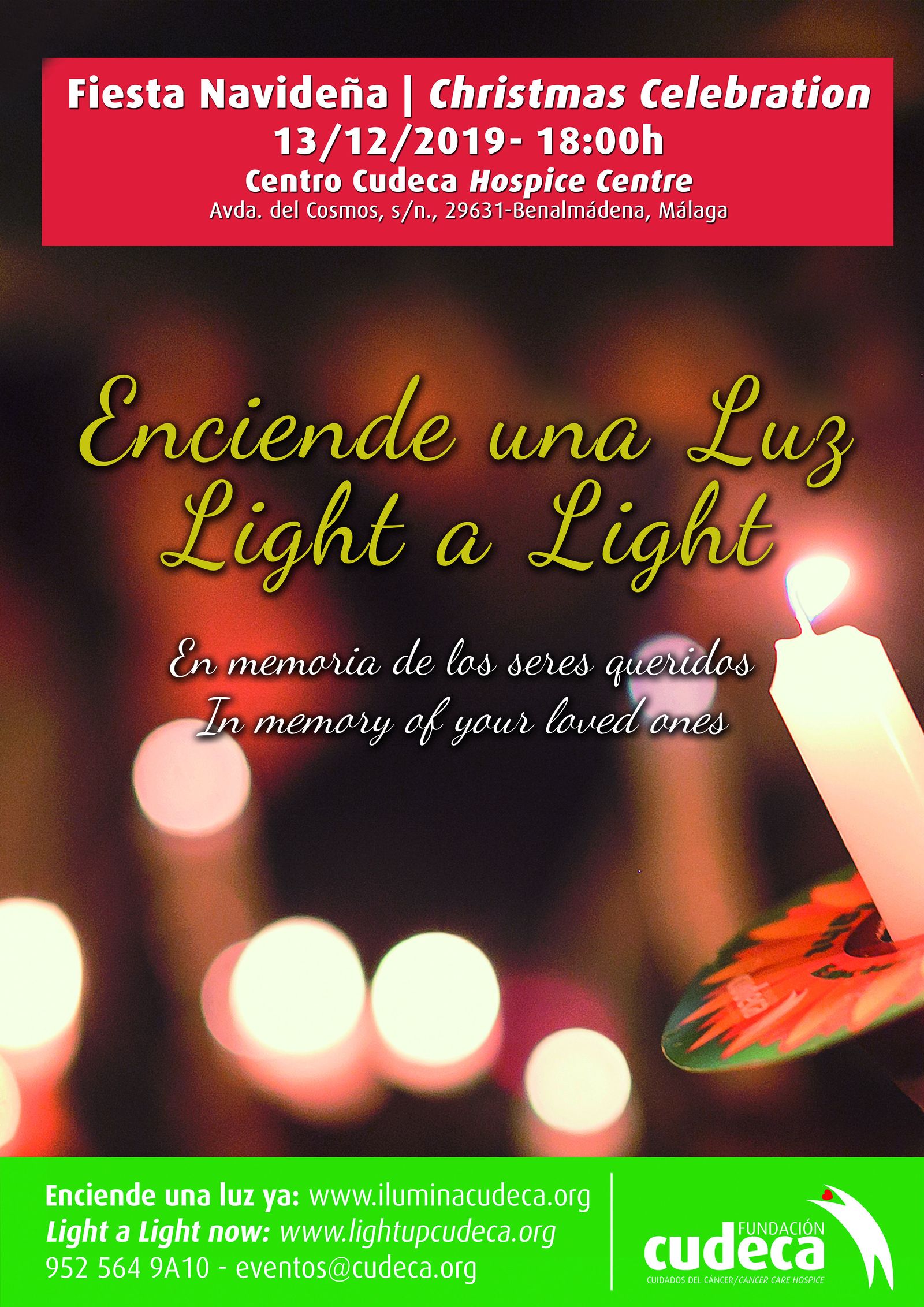 Cartel de 'Enciende una Luz' de Cudeca.