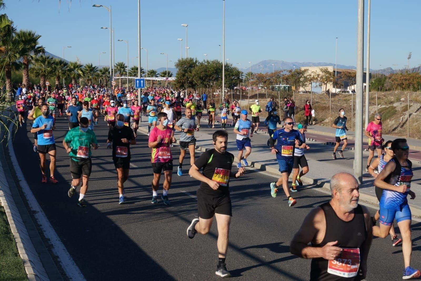 Imagen de la parte inicial de la Media Maratón de Málaga 2021.