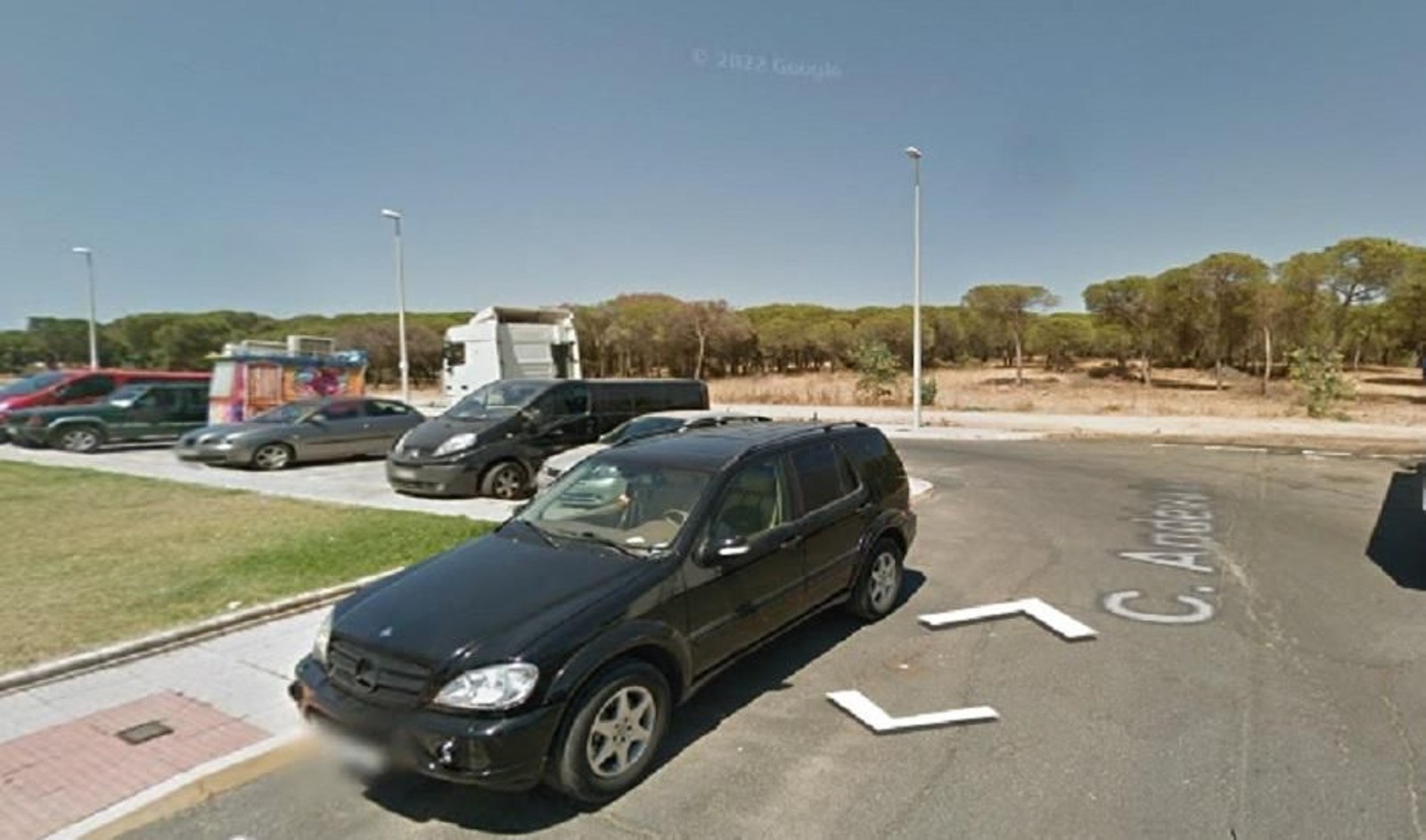 Vista de la calle Andévalo, en Punta Umbría.