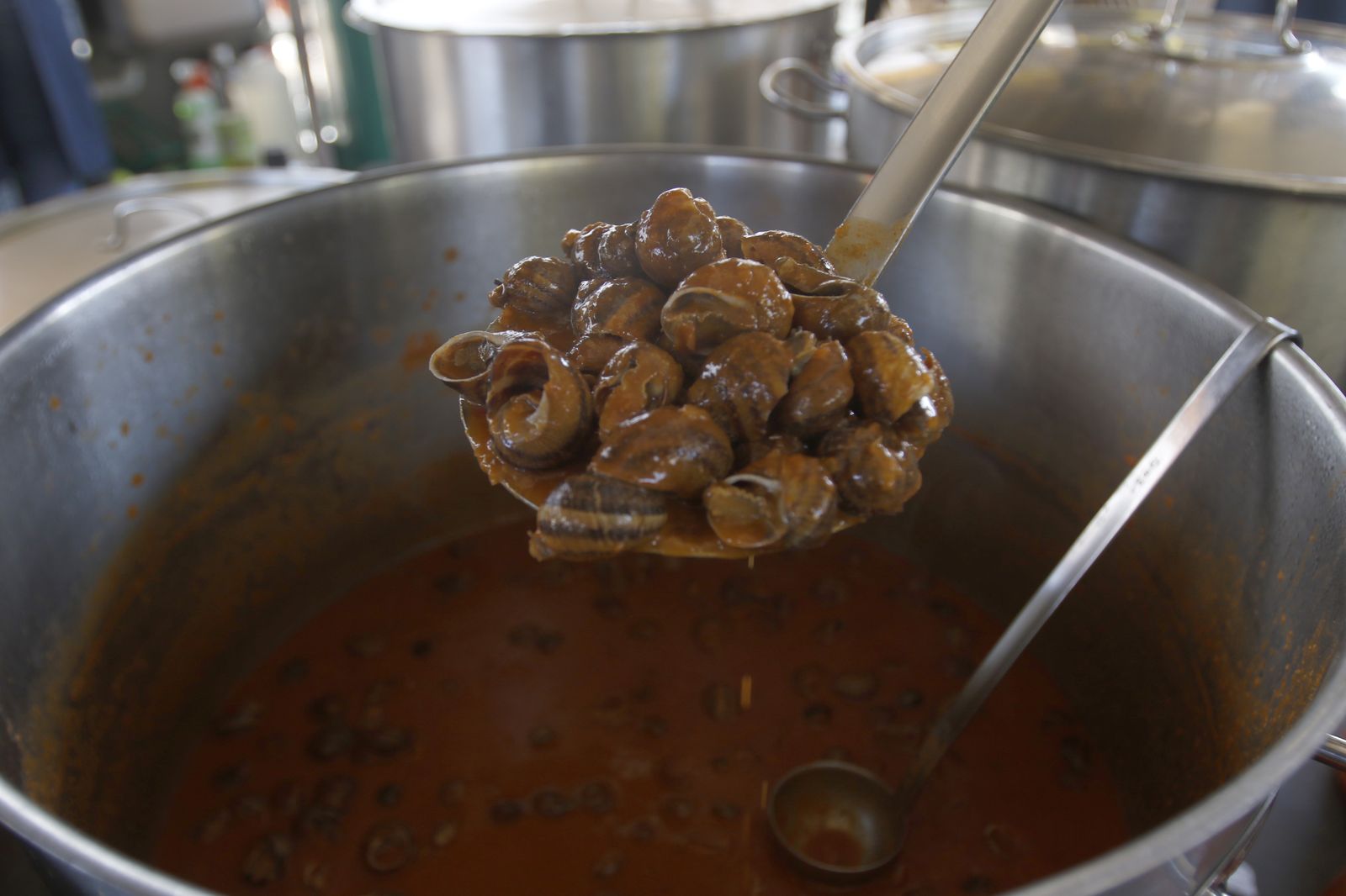 El puesto de caracoles de Noreña, en fotos