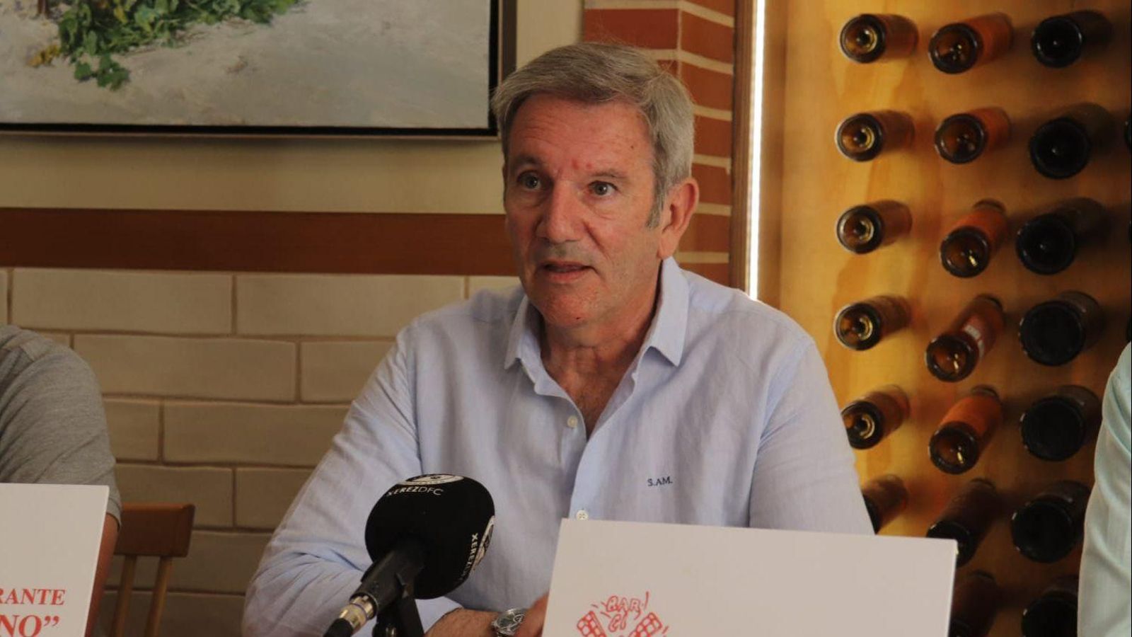 Sebastián Alonso, en un momento de la presentación de la campaña en el Bar El Molino.