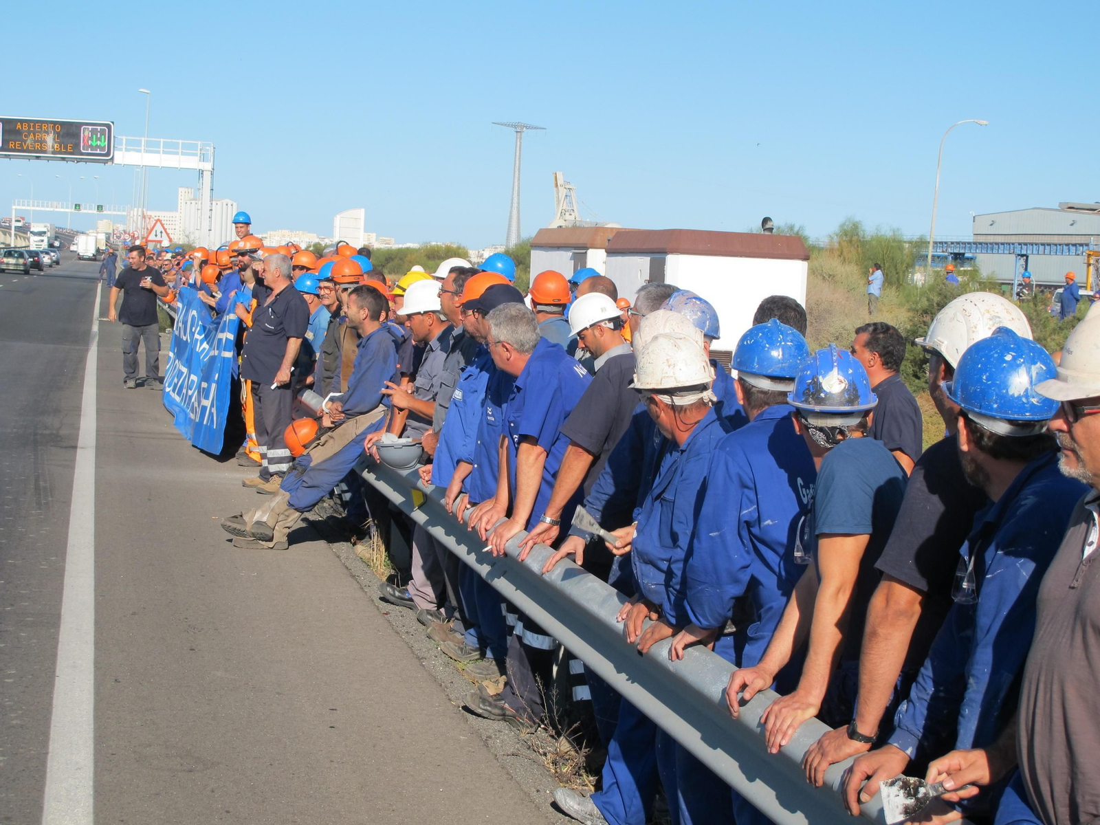 Imagen de archivo de la plantilla de Puerto Real, durante una protesta.