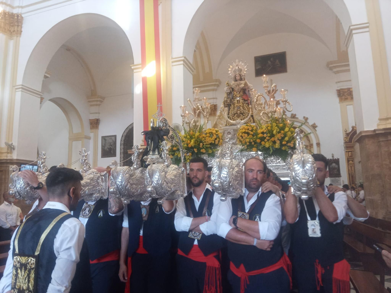 La Virgen del Carmen en su salida procesional en Marbella. La Virgen del Carmen en su salida procesional en Marbella.