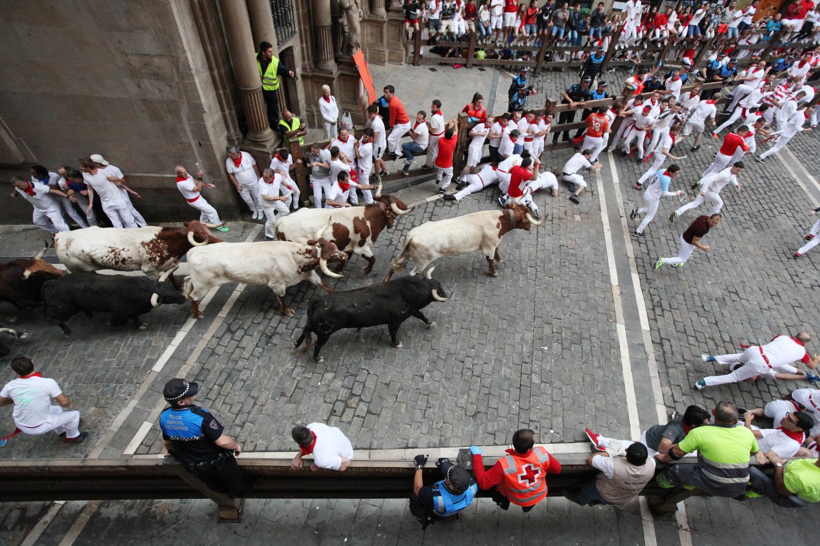 El séptimo encierro de los Sanfermines 2018, en imágenes