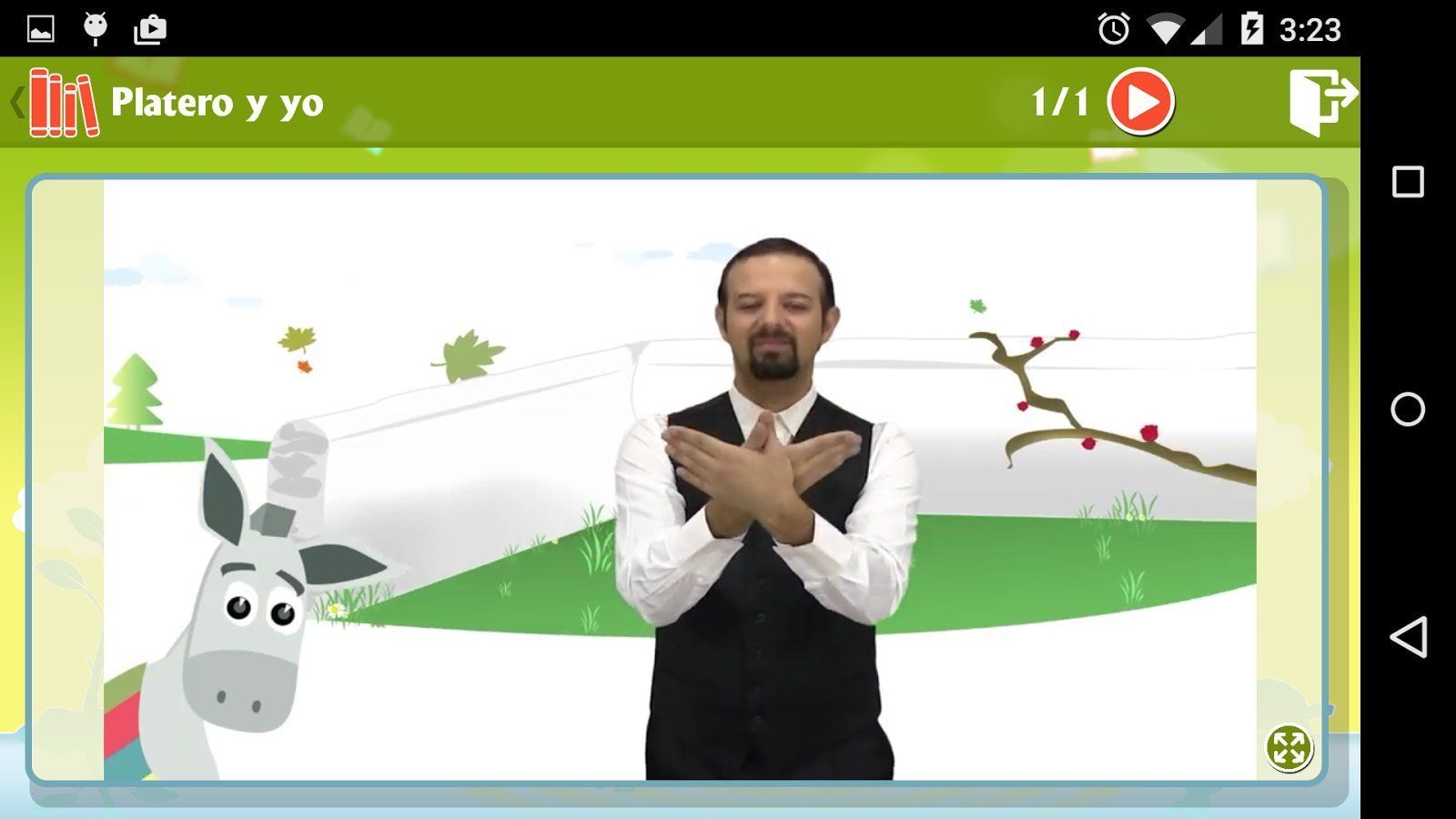 'Platero y yo' en la aplicación 'Te Cuento'.