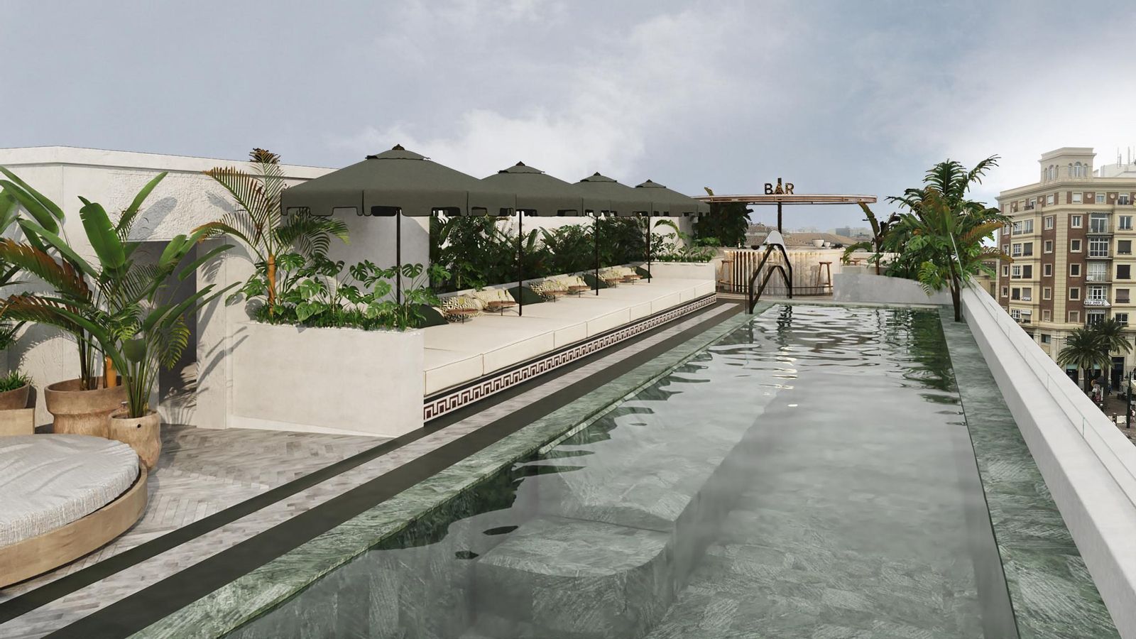 Piscina situada en la terraza.