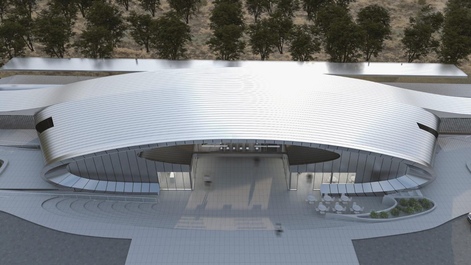 Recreación de la nueva estación de Cercanías de Casilla de los Pinos en Dos Hermanas.