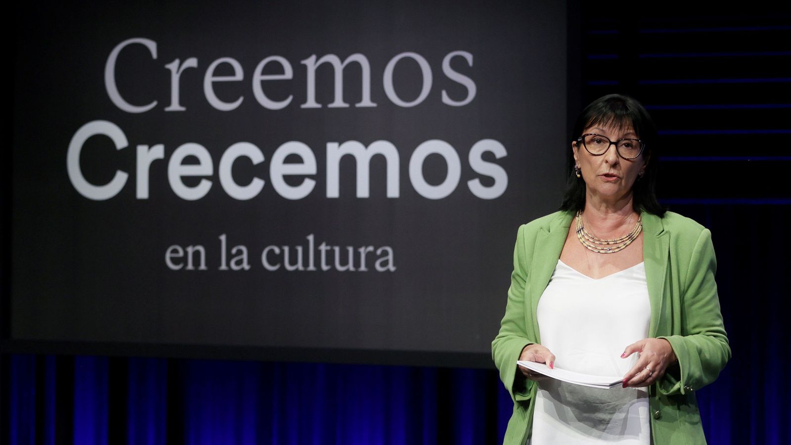 Elisa Durán durante la presentación de estos contenidos en Caixafórum Barcelona.