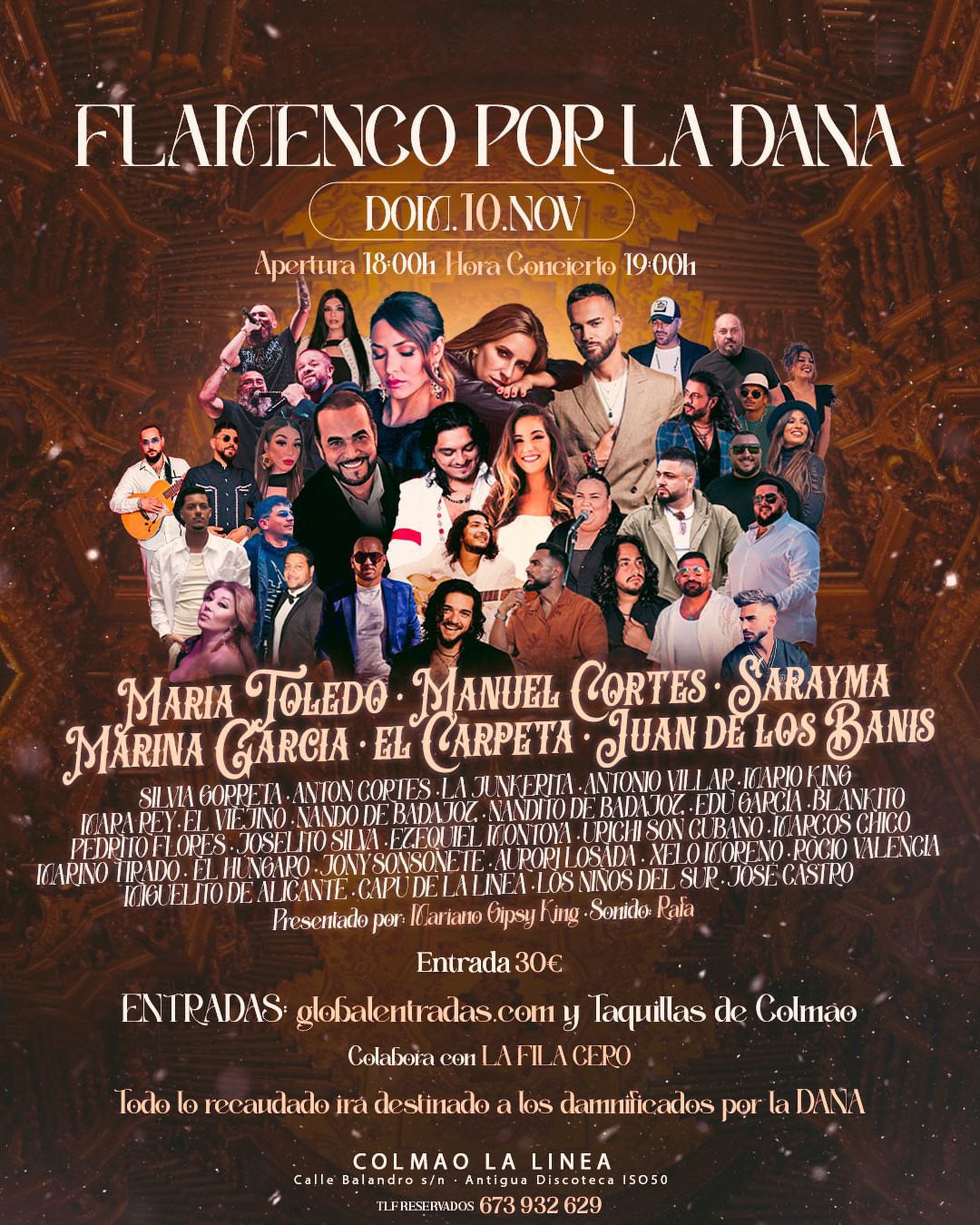 Detalle del cartel anunciador del concierto solidario.