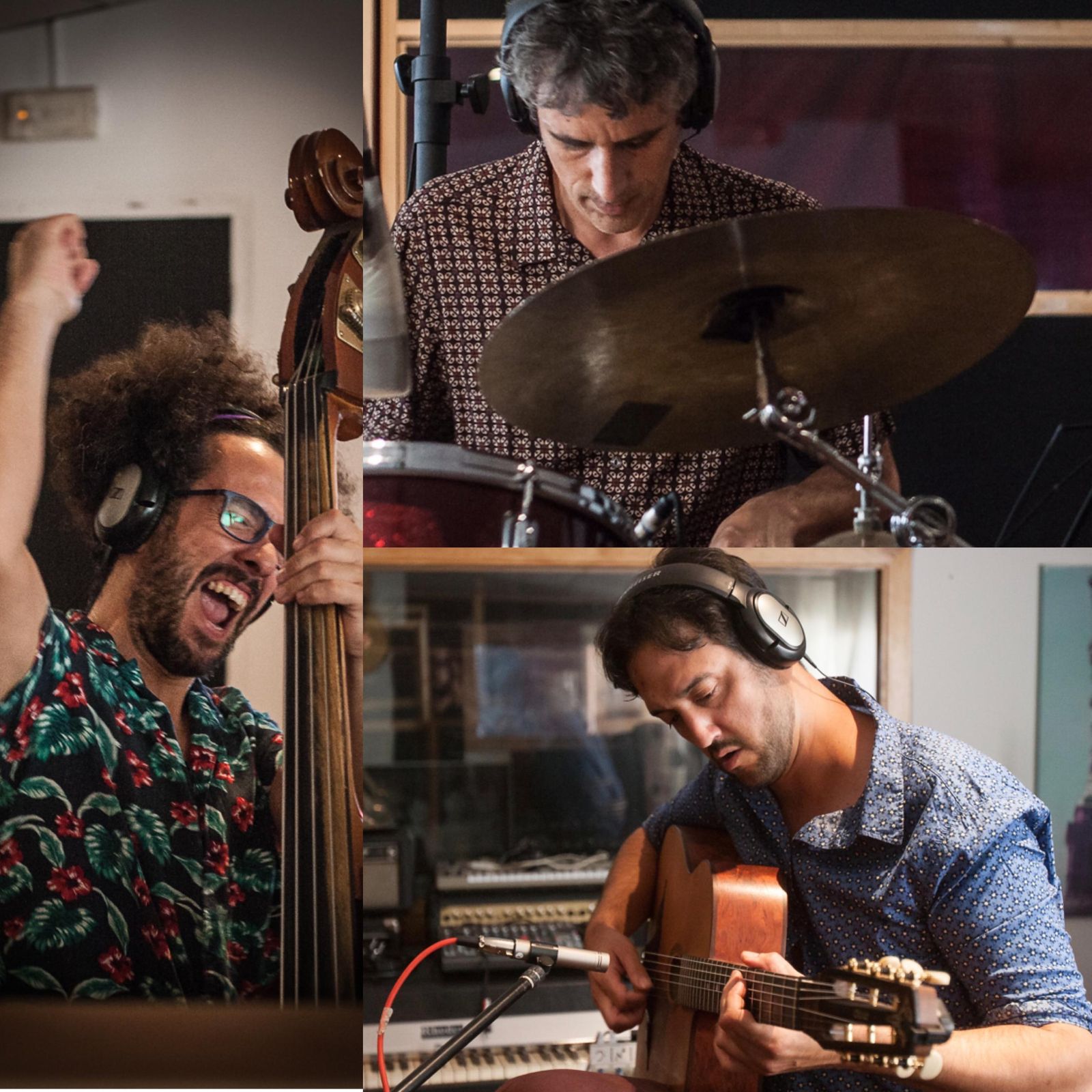 De izquierda a derecha, en el sentido de las agujas del relon, Daniel Abad, Pablo Cabra y Matías Comino: SwingTête.