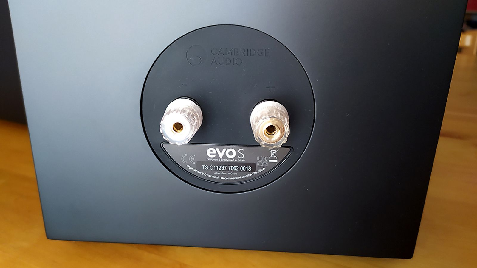 Conectores de los altavoces Evo S de Cambridge Audio