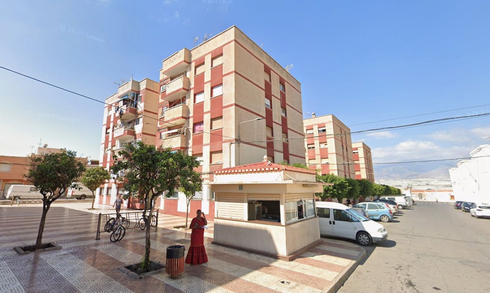 Zona donde ha aparecido el cadáver, en las 200 Viviendas de Roquetas de Mar.