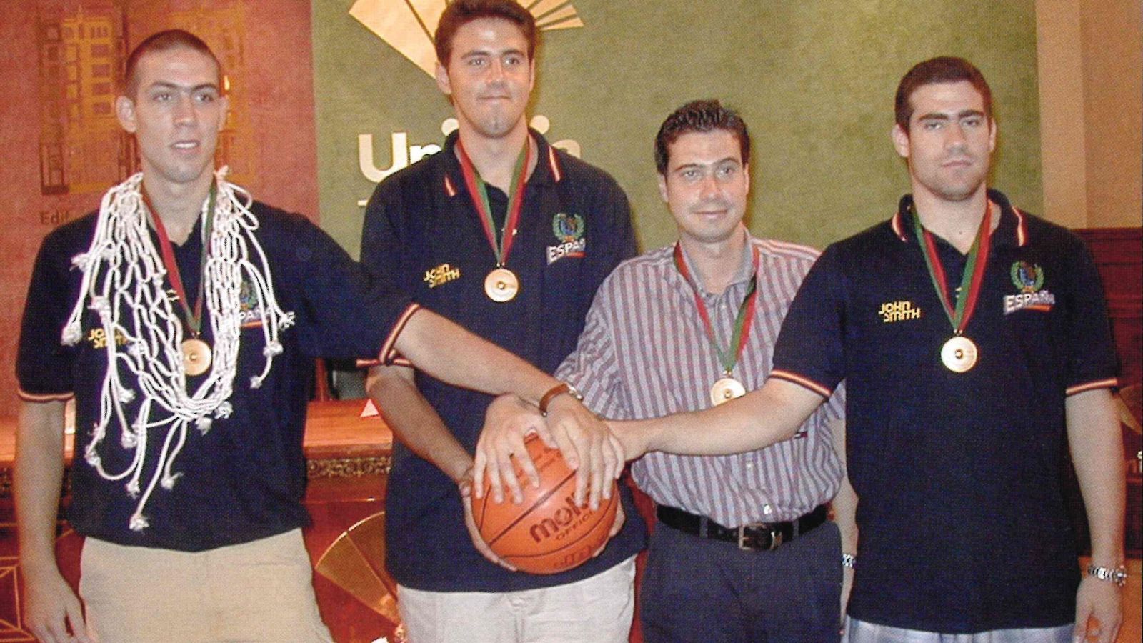 Berni, Germán, Tomé y Cabezas, en la recepción en el Ayuntamiento.