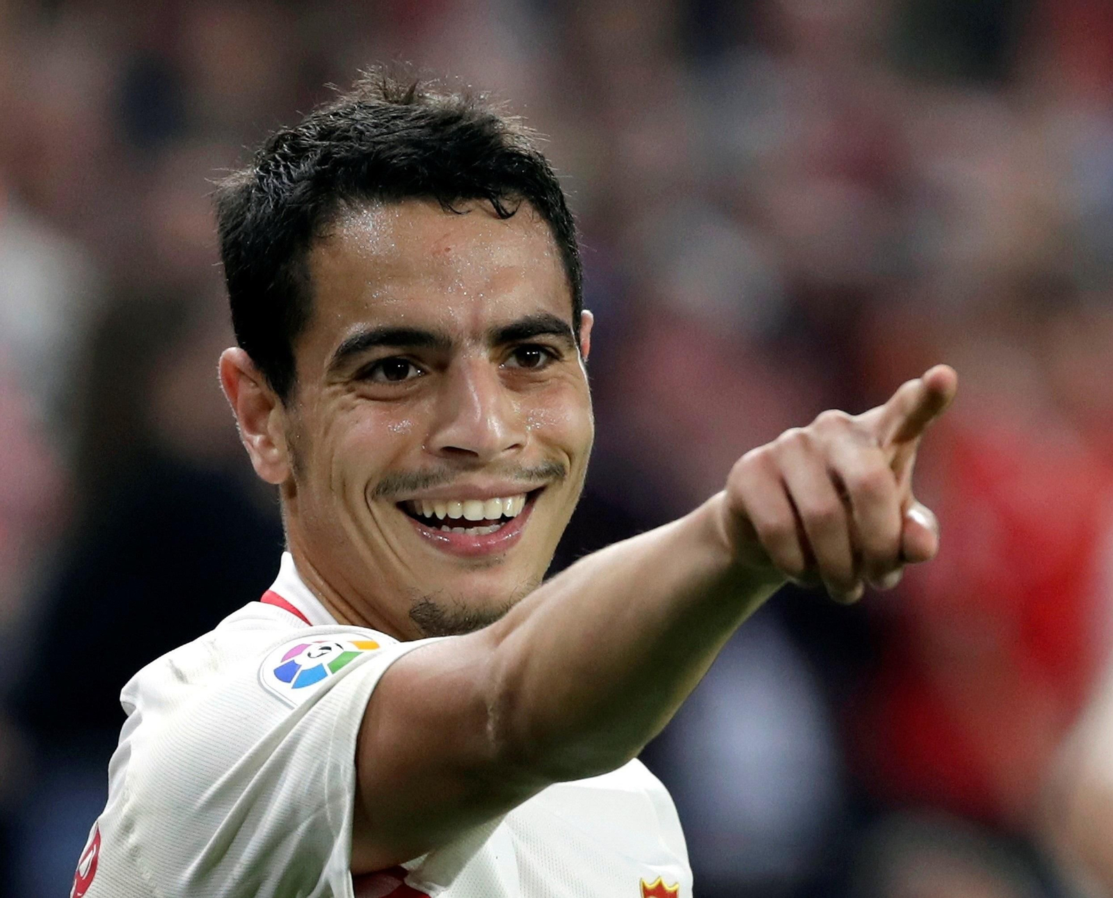 Ben Yedder celebra uno de los tres goles que anotó a la Real Sociedad el pasado 10 de marzo.