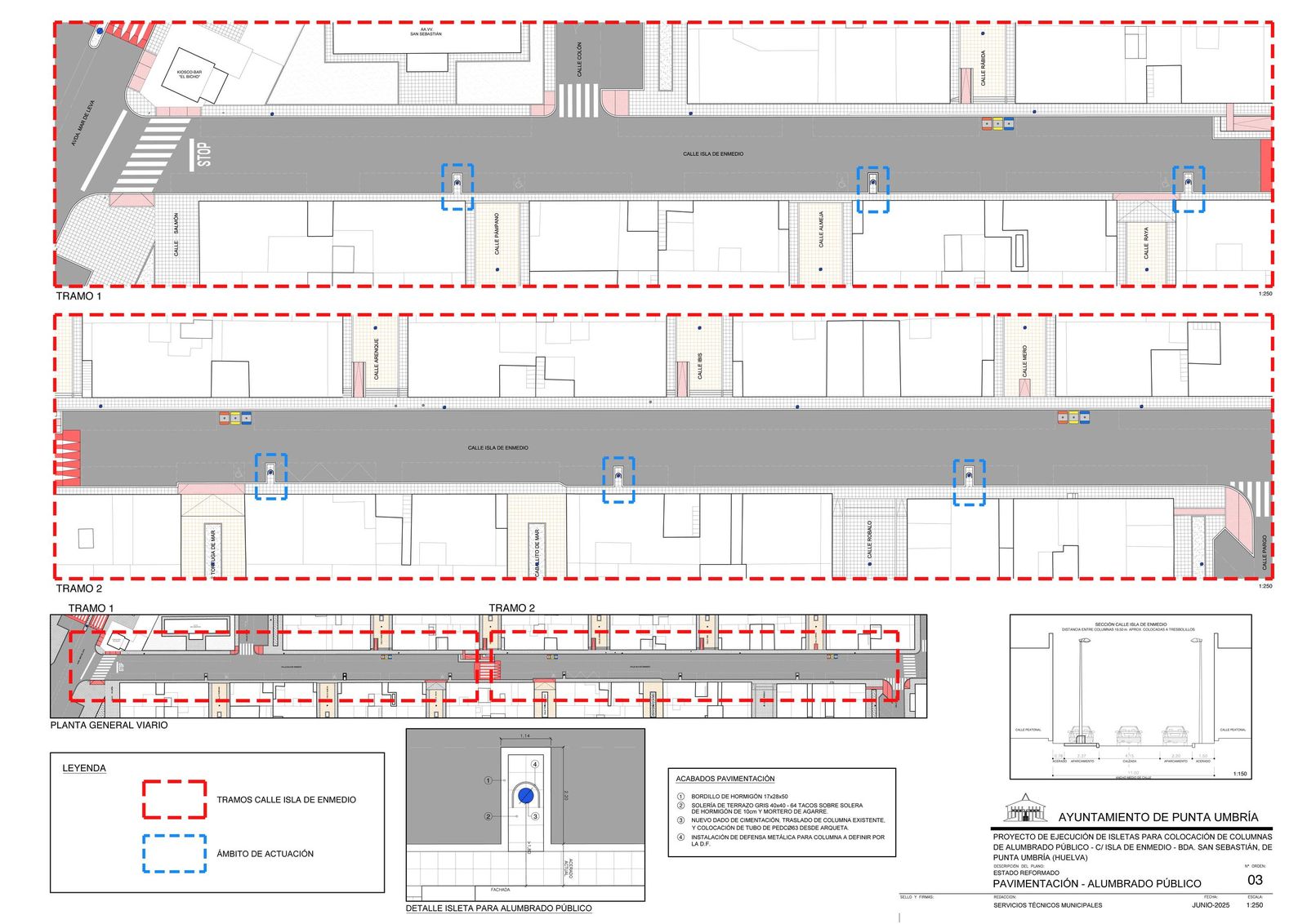 Plano de las obras en la calle.