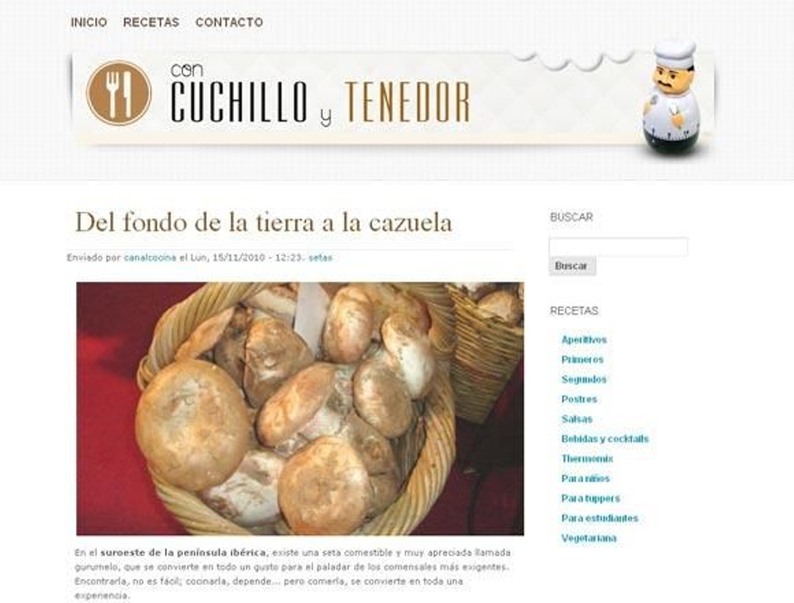 'Con cuchillo y tenedor'