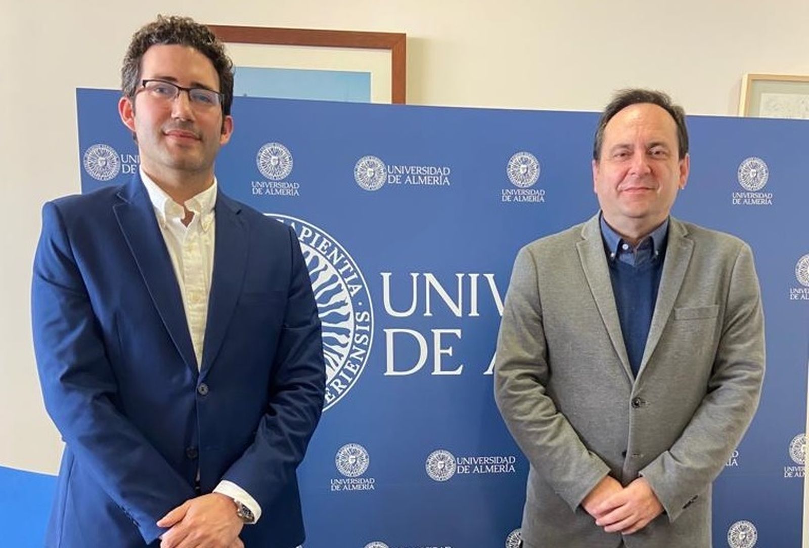 El gerente de la FBA y Juan García, Vicerrectorado de Postgrado, Empleabilidad y Relaciones con Empresas e Instituciones, de la UAL