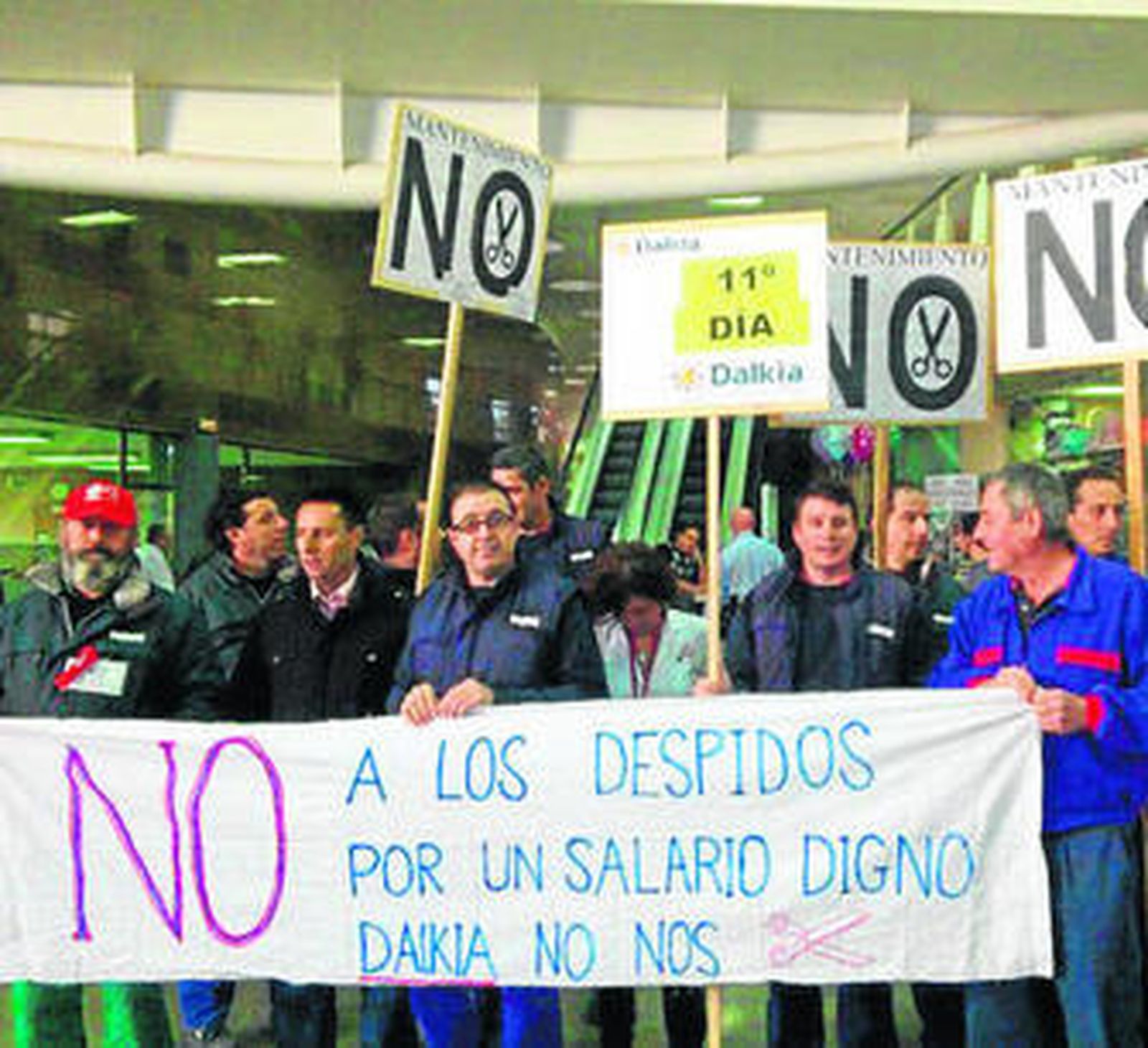 La última protesta en La Merced del personal de mantenimiento, ayer.